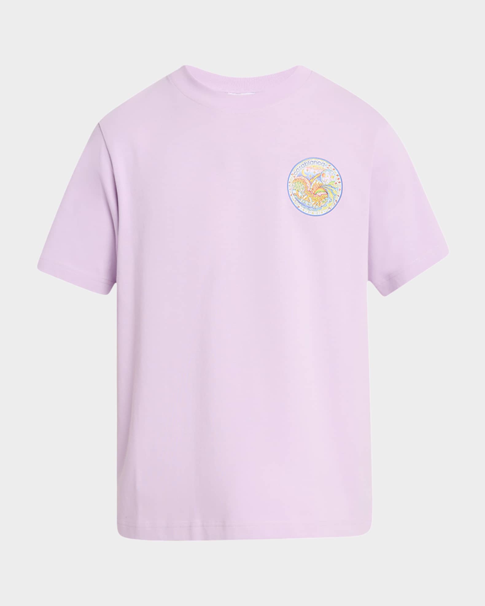 Tシャツ・カットソー CASABLANCA PINK COTTON T-SHIRT Casablanca Pink Organic Cotton T-Shirt Casablanca