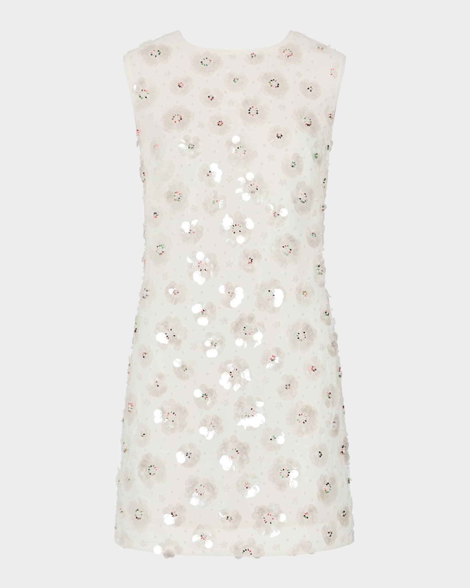 Ivette Beaded Sequin Floral Mini Dress 0