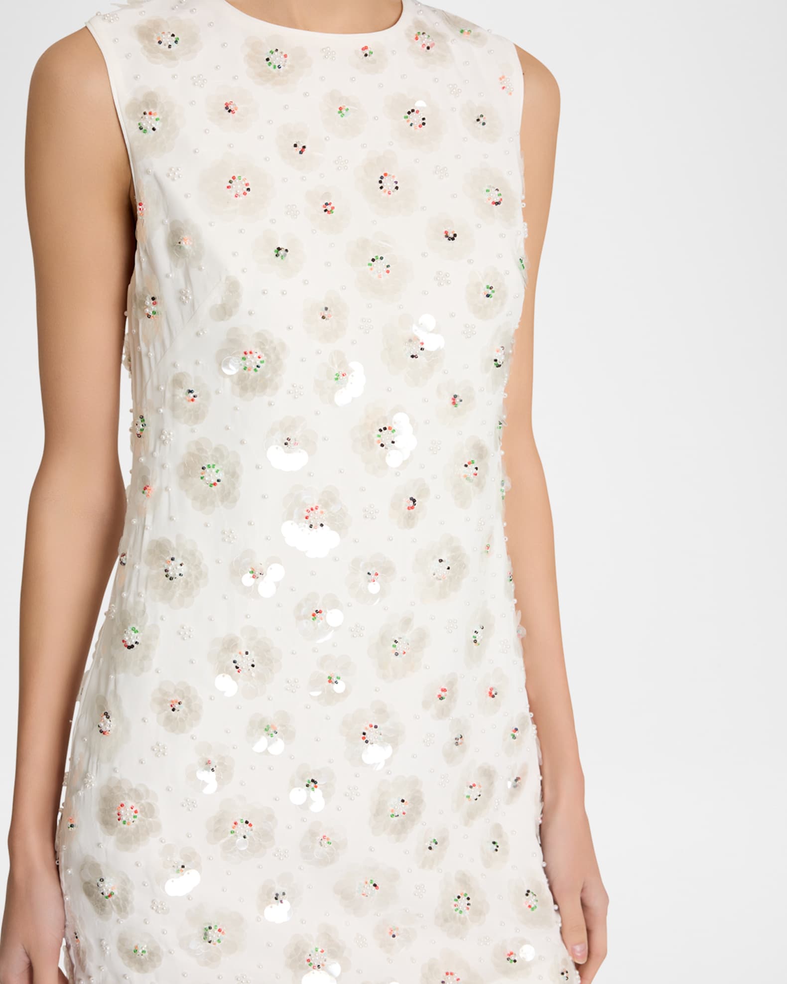 Ivette Beaded Sequin Floral Mini Dress