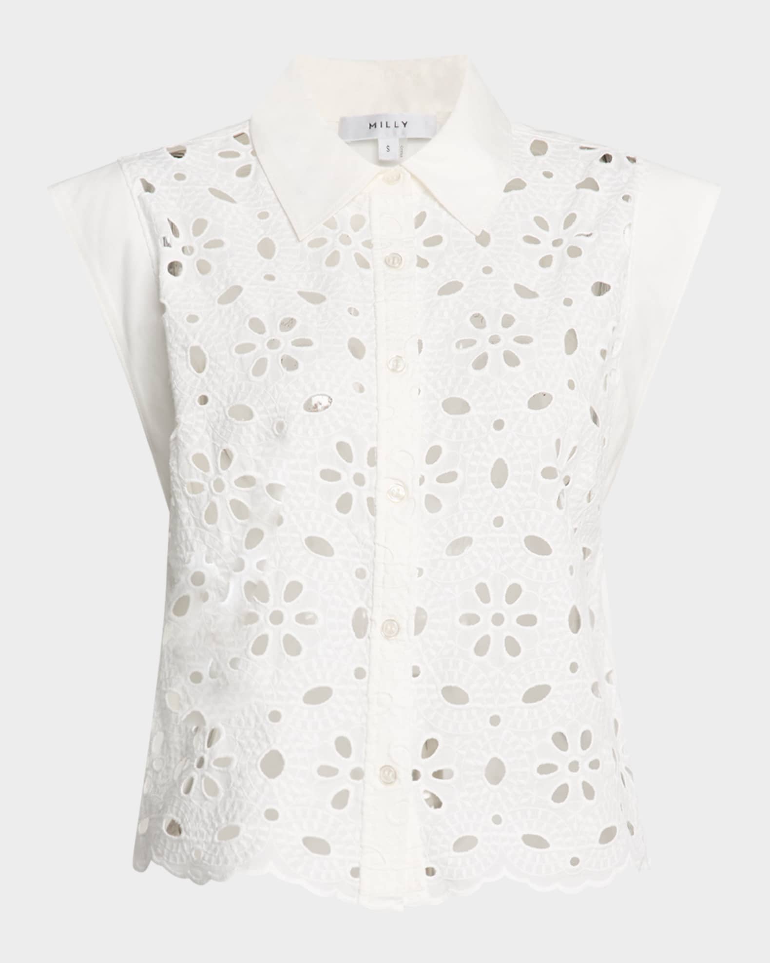 Natalia Eyelet Embroidered Detail Top main image 0