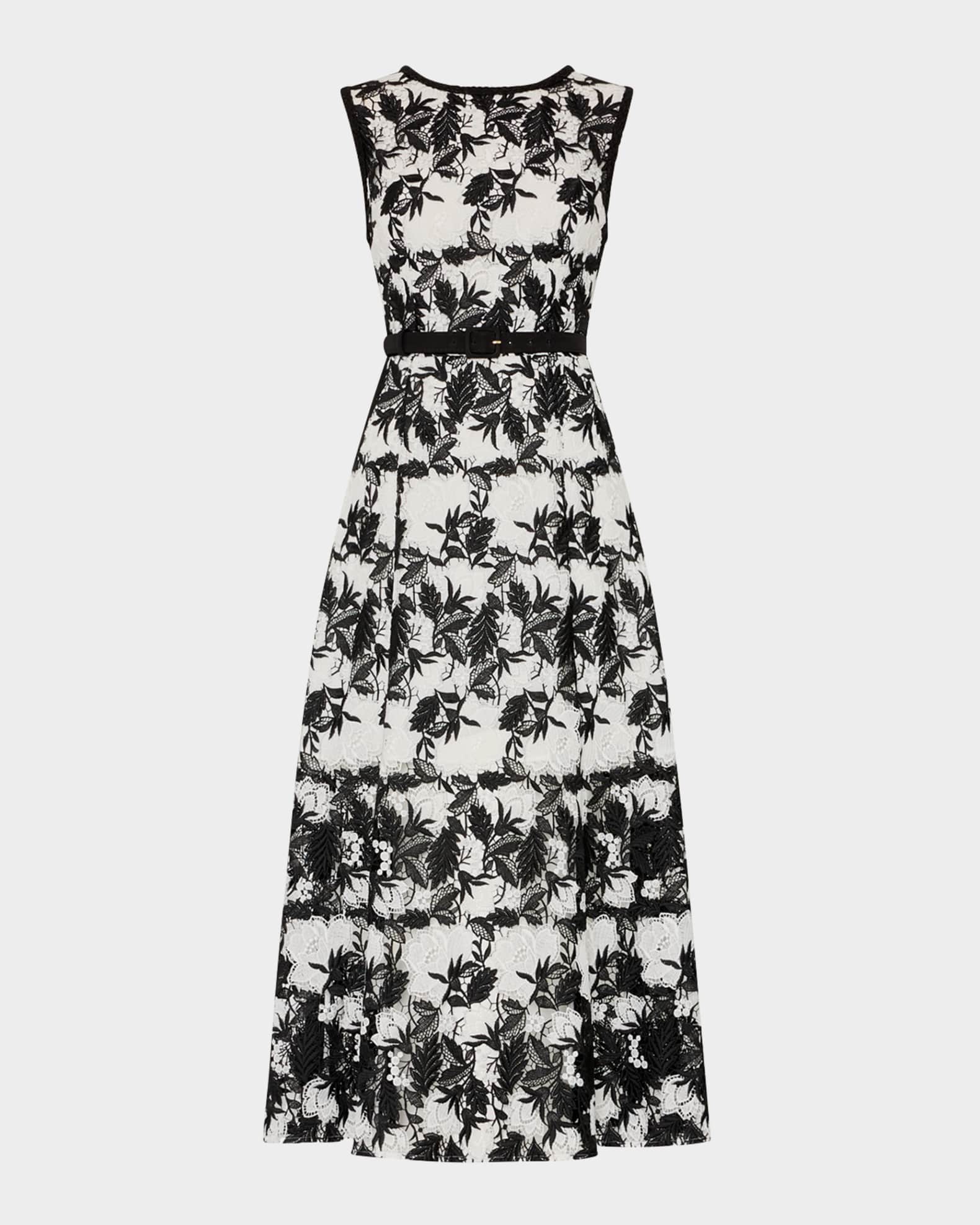 Paloma Two-Tone Lace Midi Dress 0