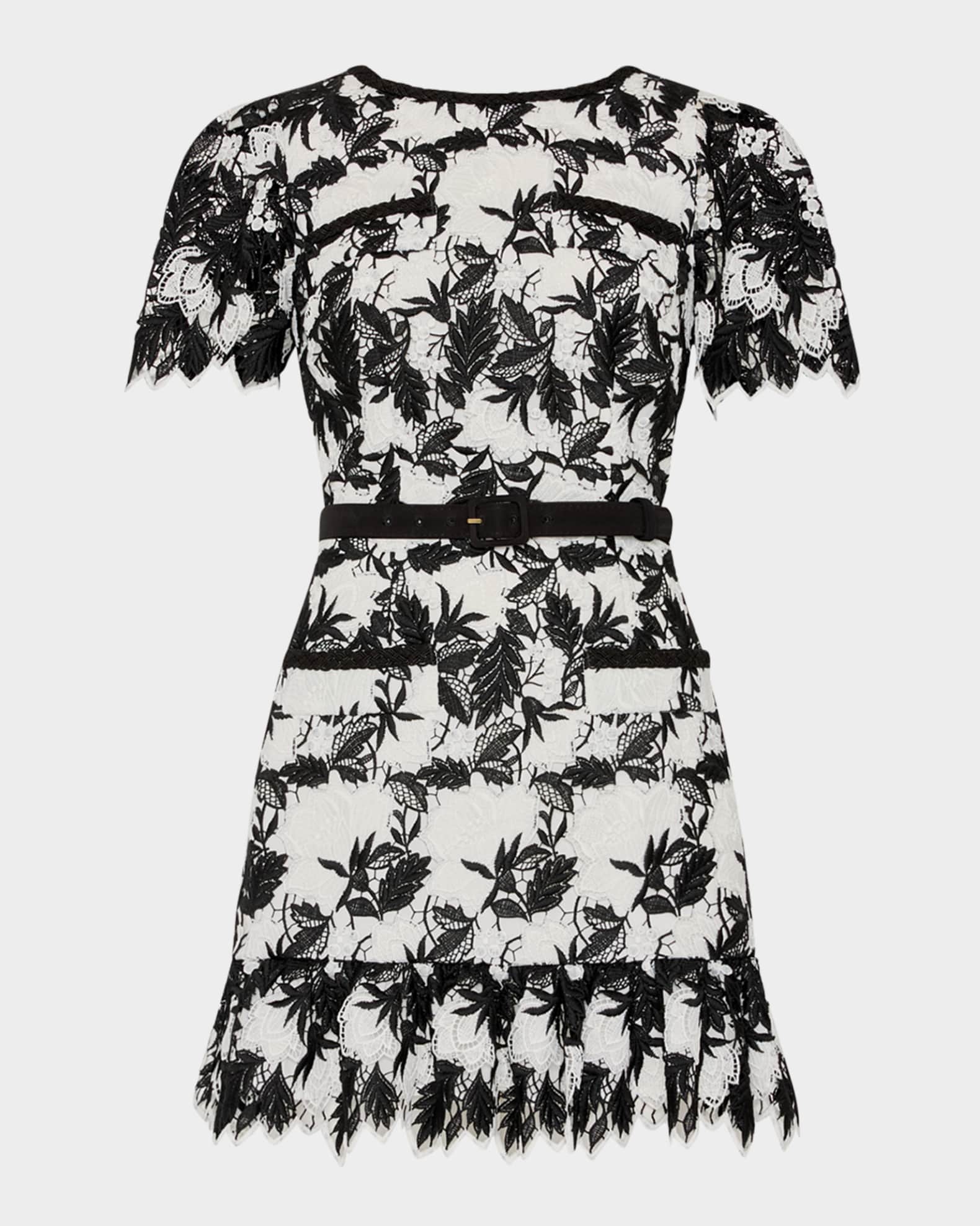 Paola Two-Tone Lace Mini Dress 0