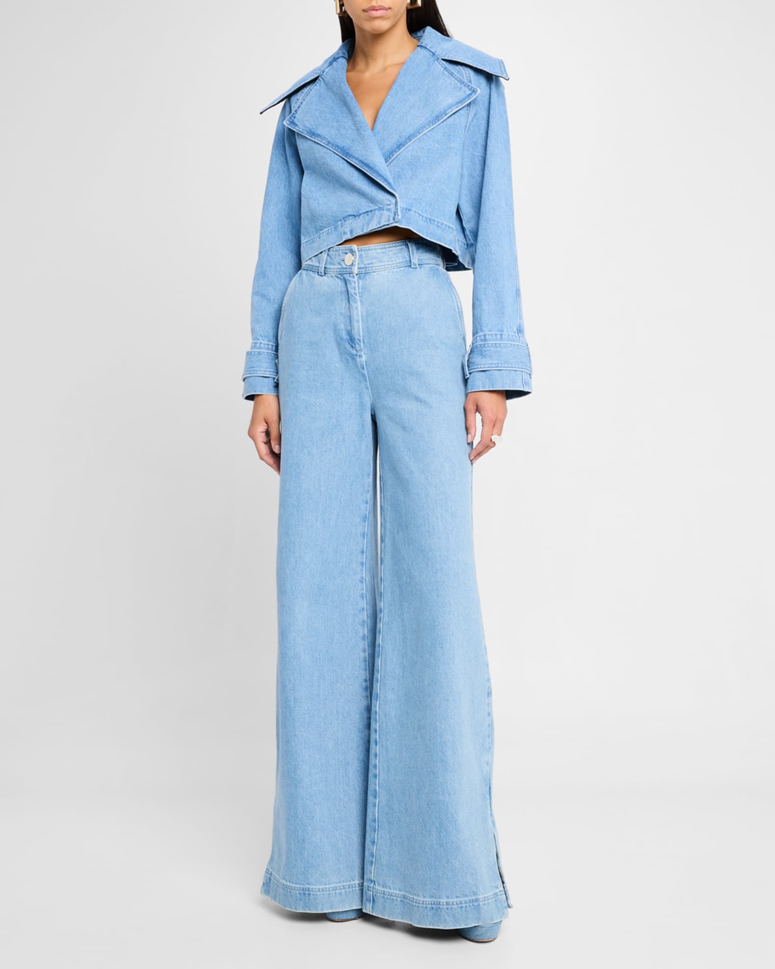 Tommy Cropped Denim Trench Coat 1