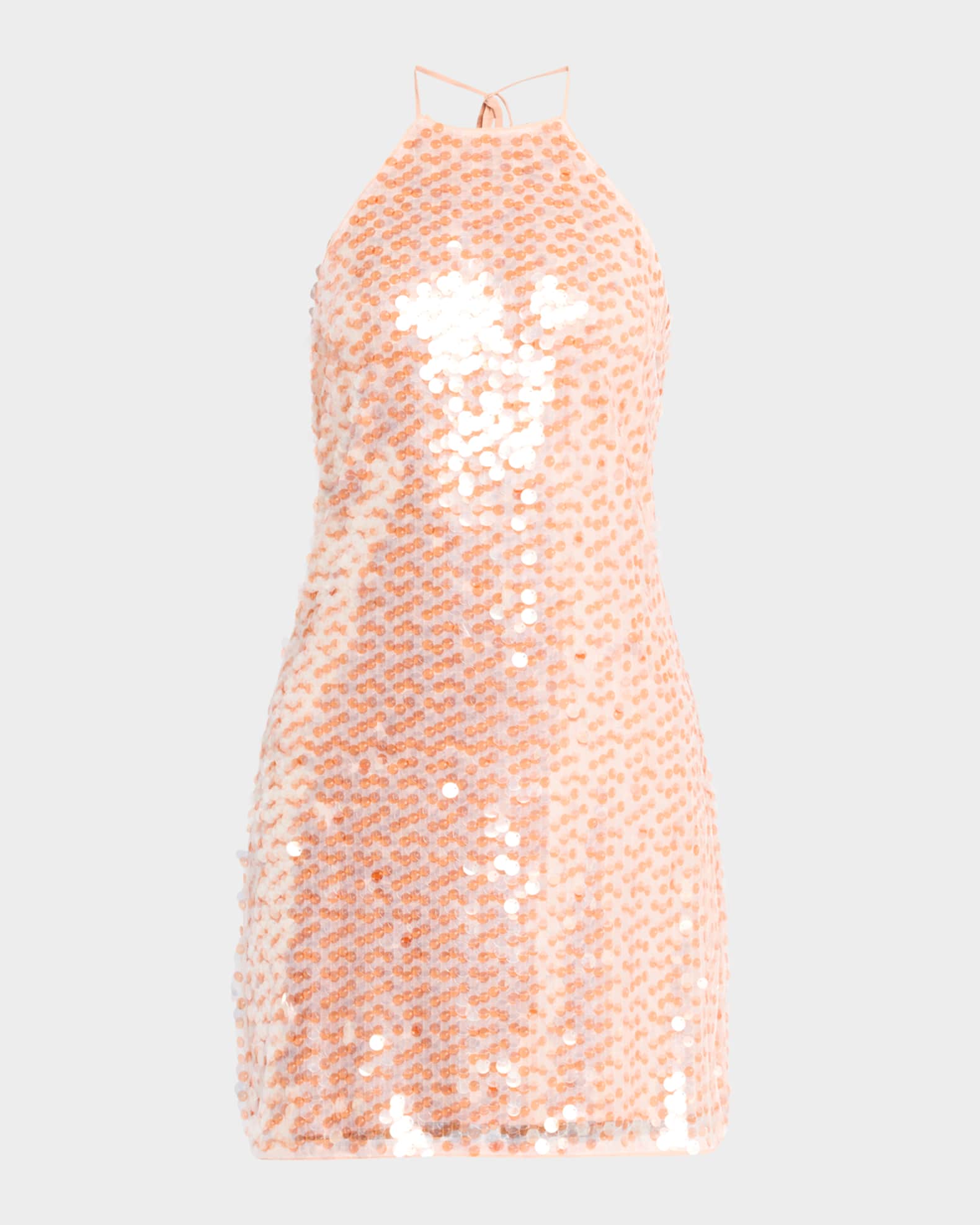 Micky Sequined Halter Shift Dress 0