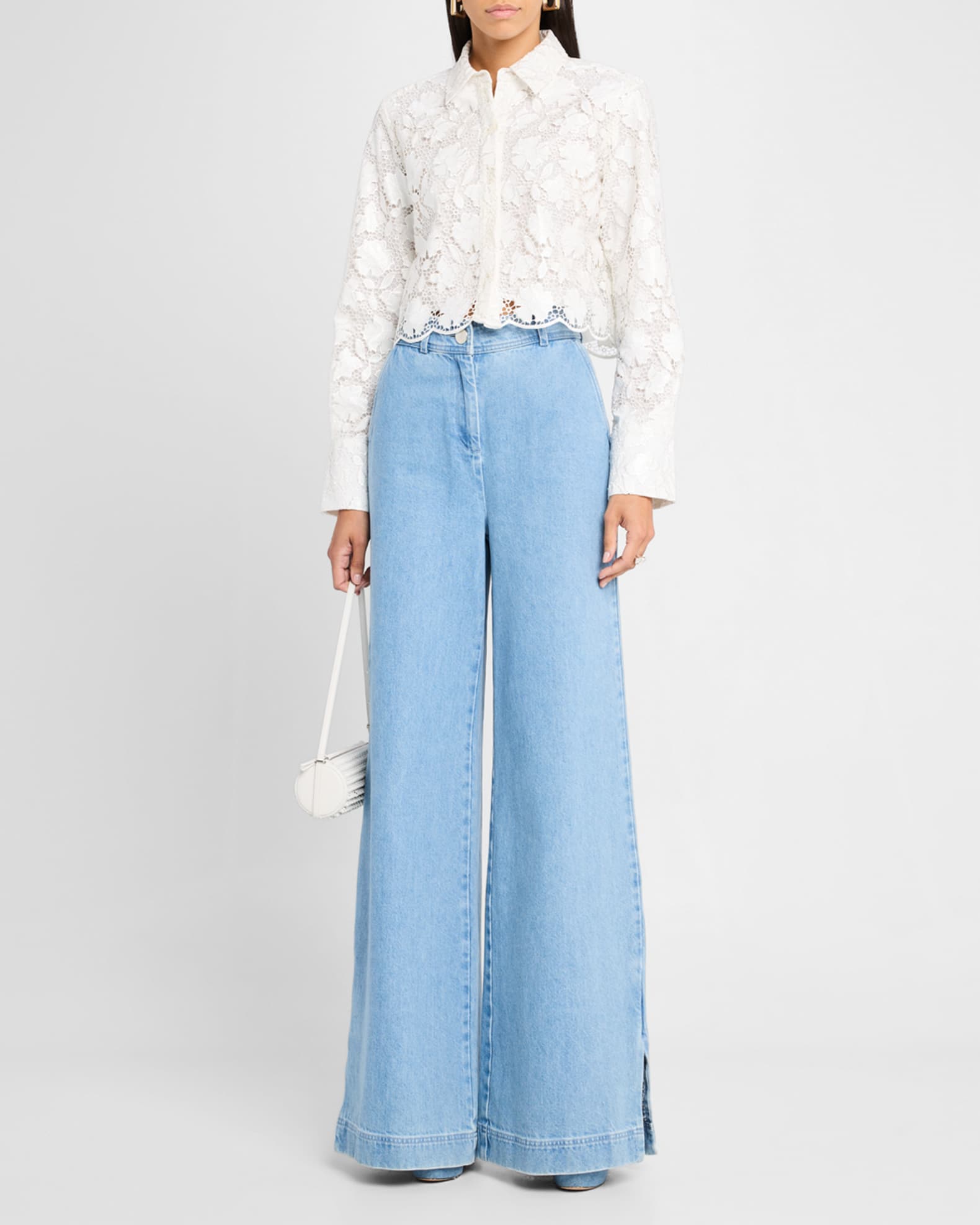 Beatrix Floral Lace Long-Sleeve Shirt 1