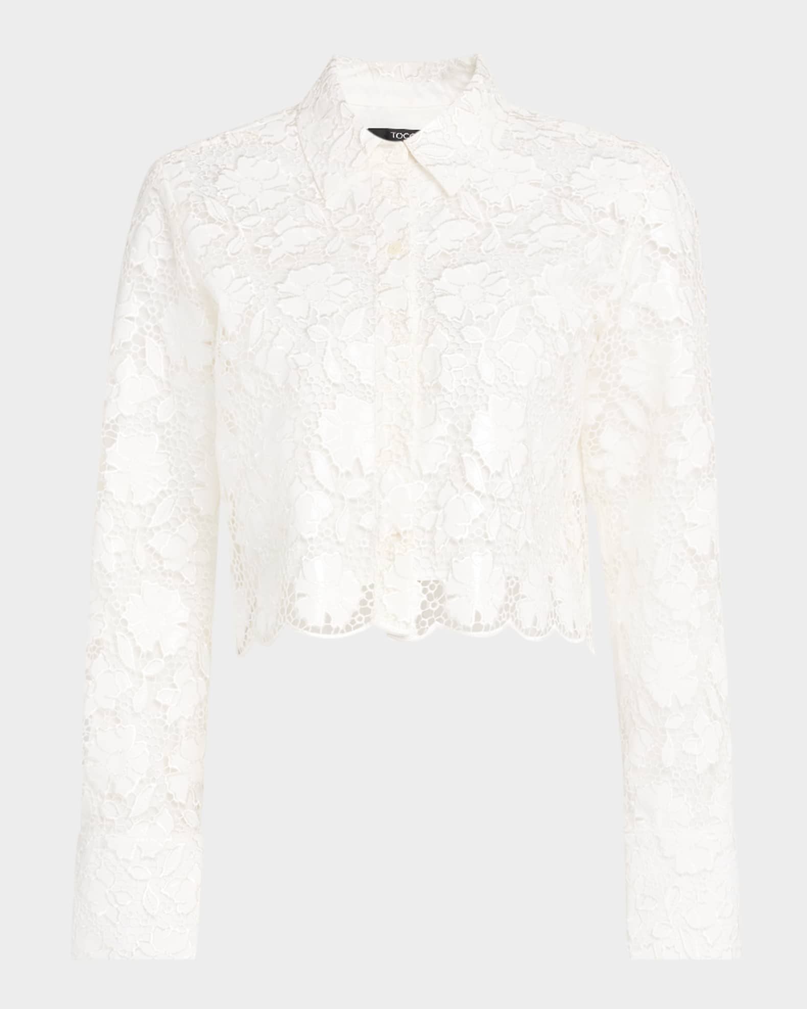 Beatrix Floral Lace Long-Sleeve Shirt 0
