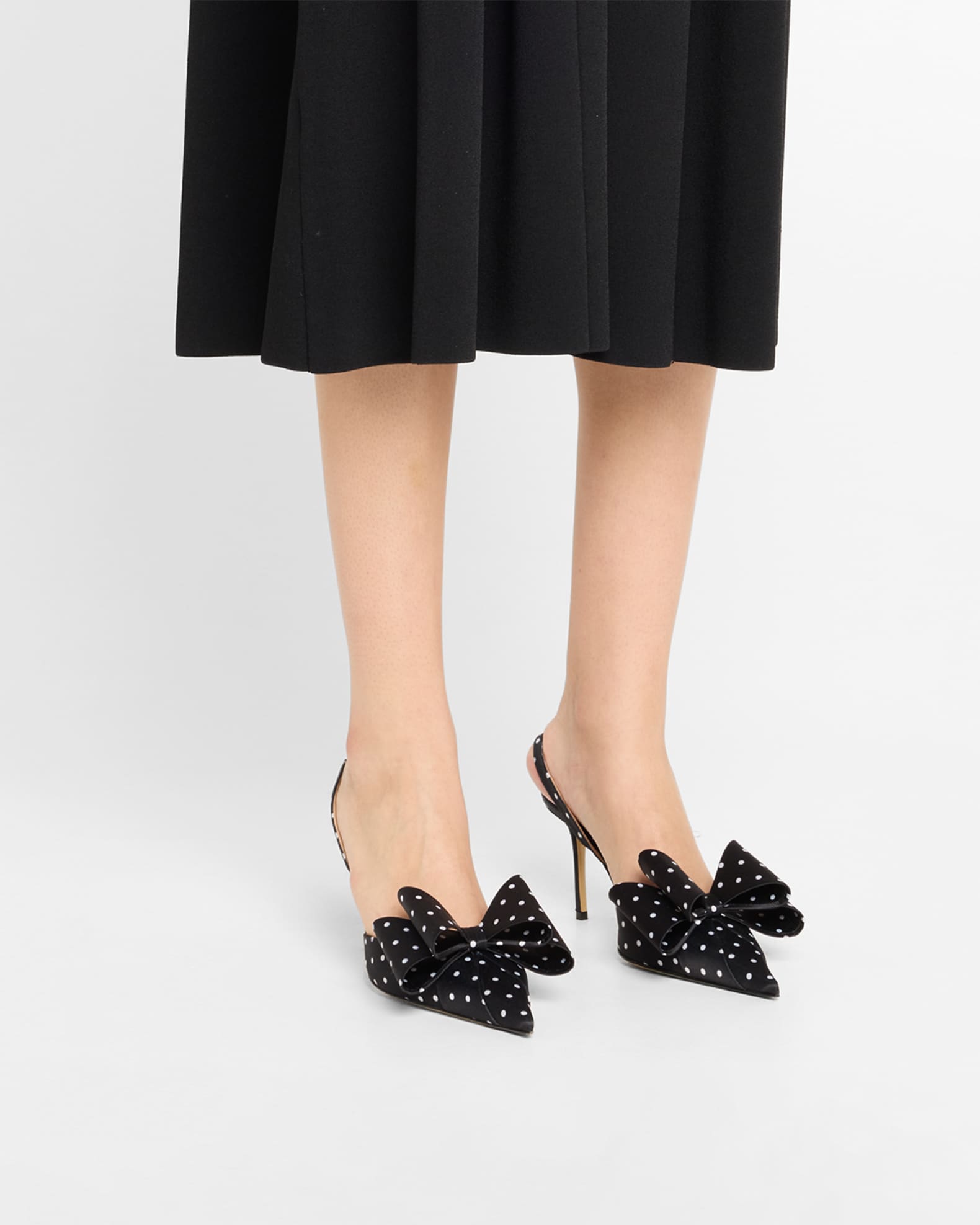 MACH & MACH Le Cadeau Polka Dot Singback Pumps | Neiman Marcus