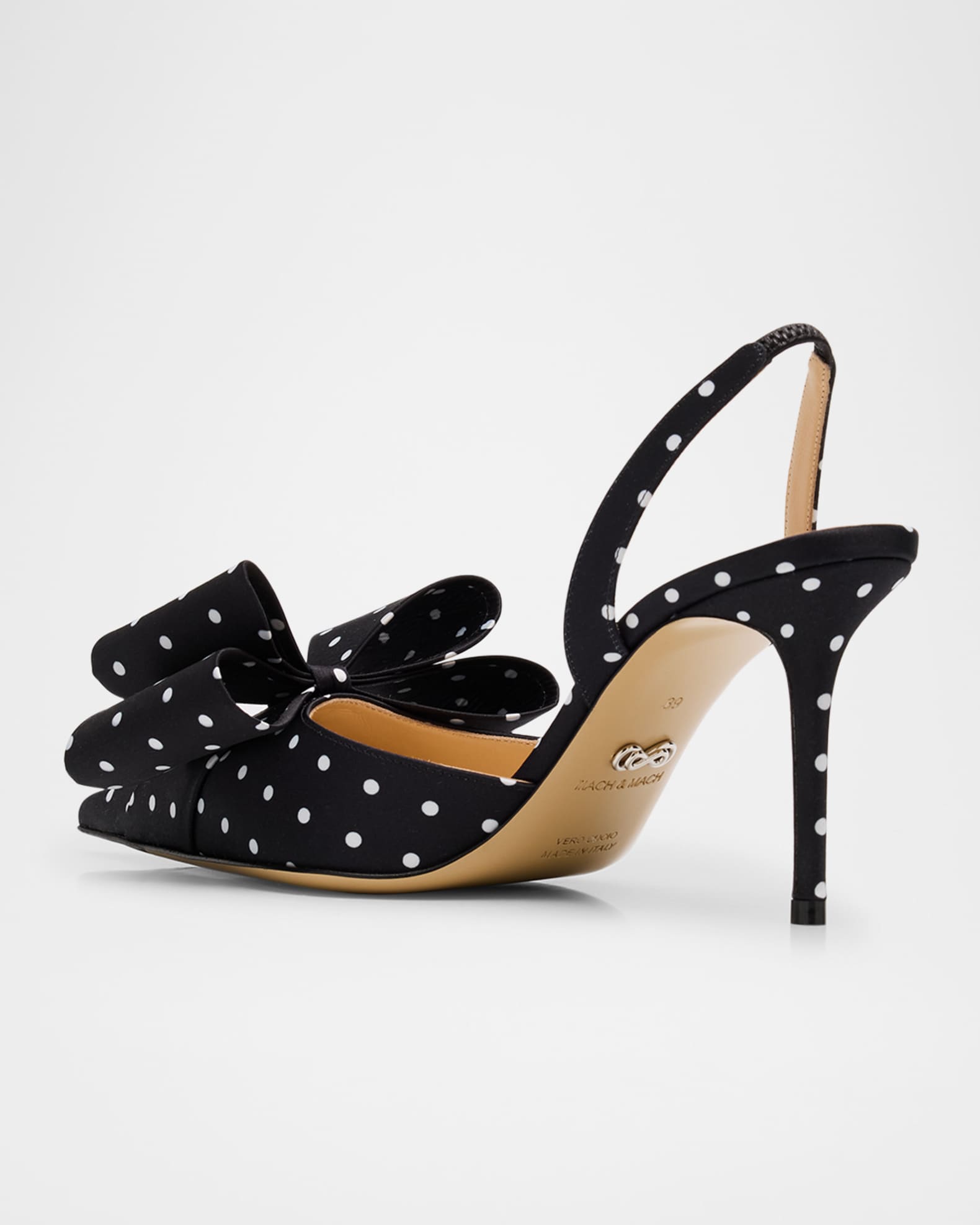 MACH & MACH Le Cadeau Polka Dot Singback Pumps | Neiman Marcus