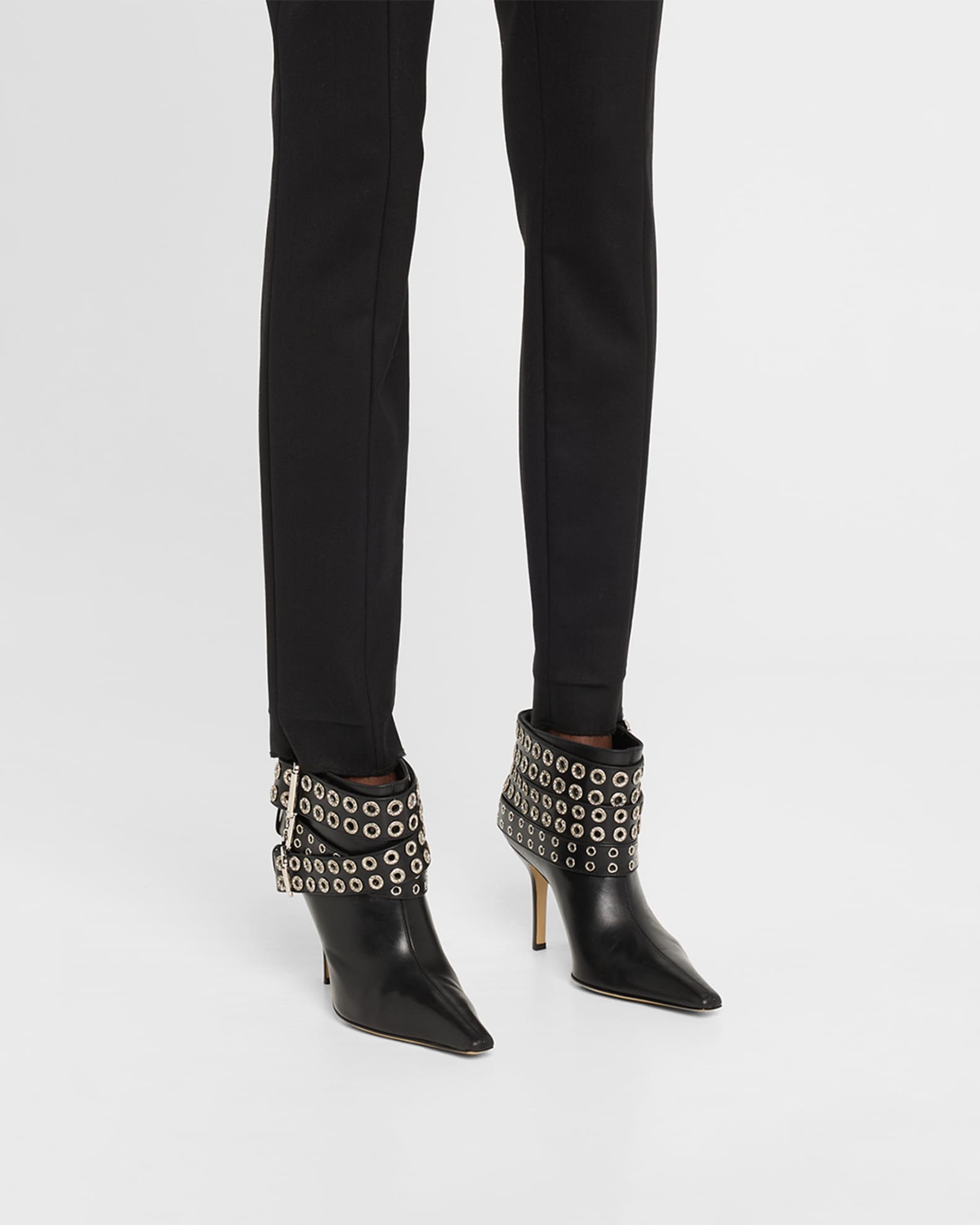 Buckle Belt Leather Ankle Boots 1
