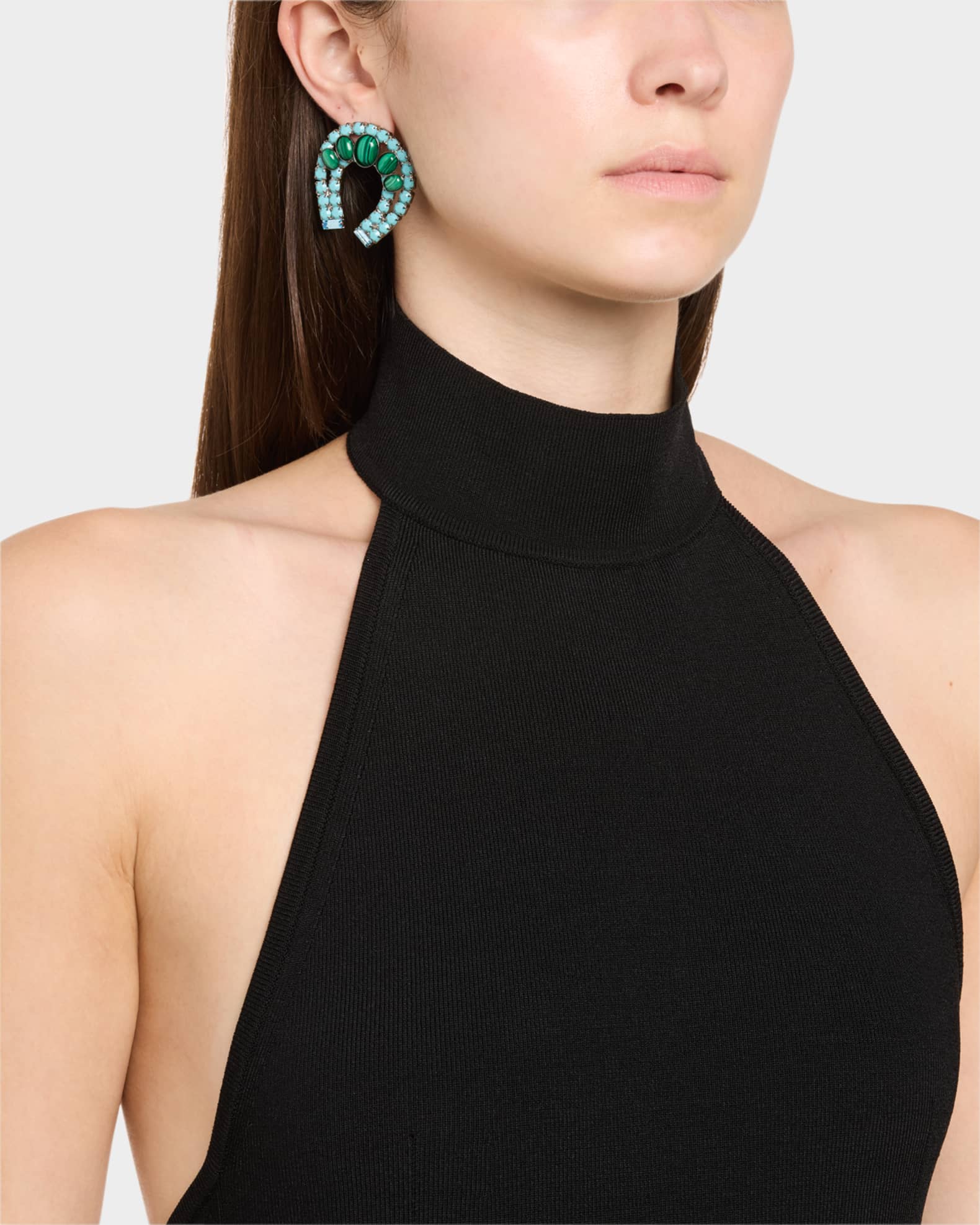 Althea Earrings in Malachite Turquoise 1
