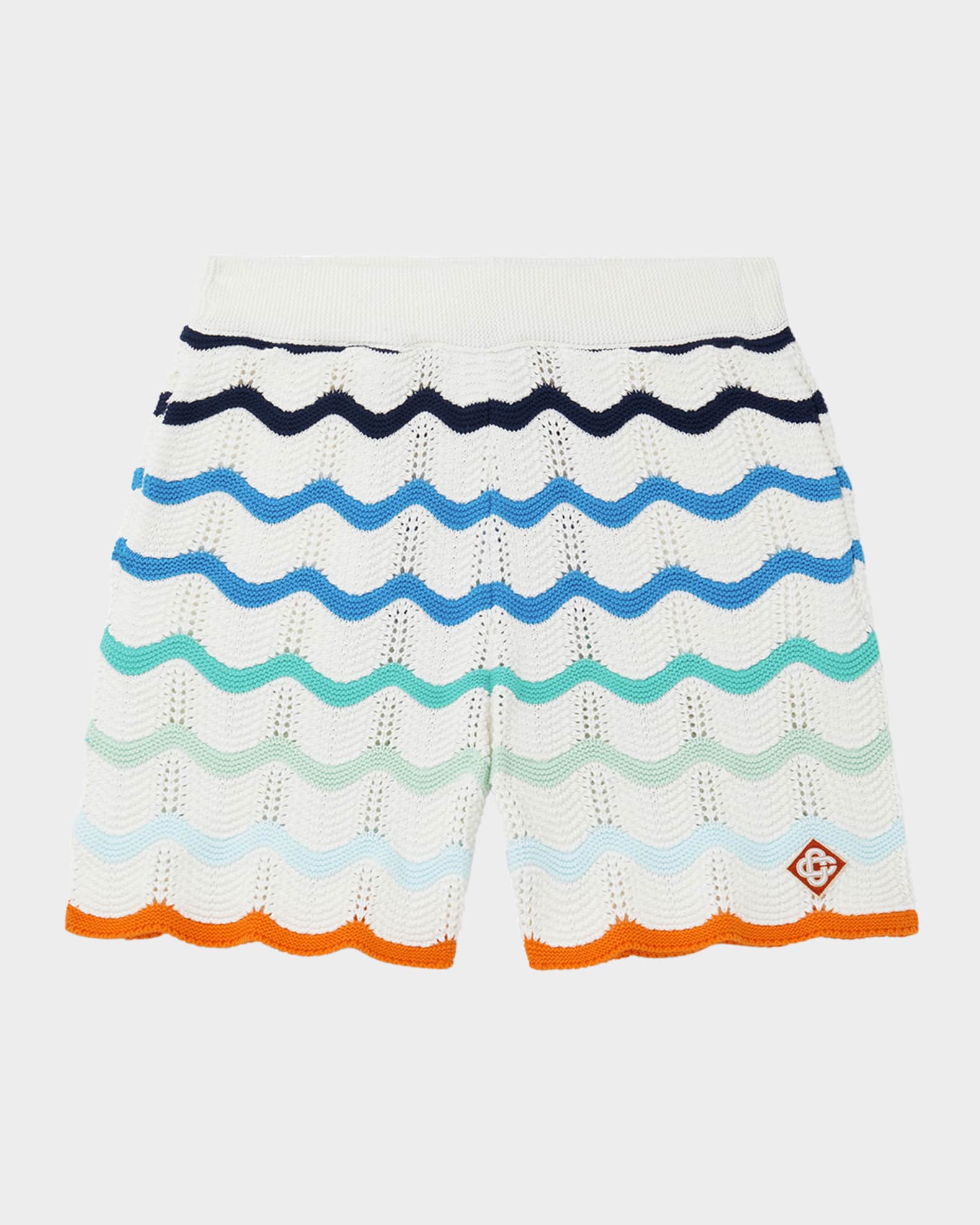 Men's Gradient Wave Crochet Shorts 0