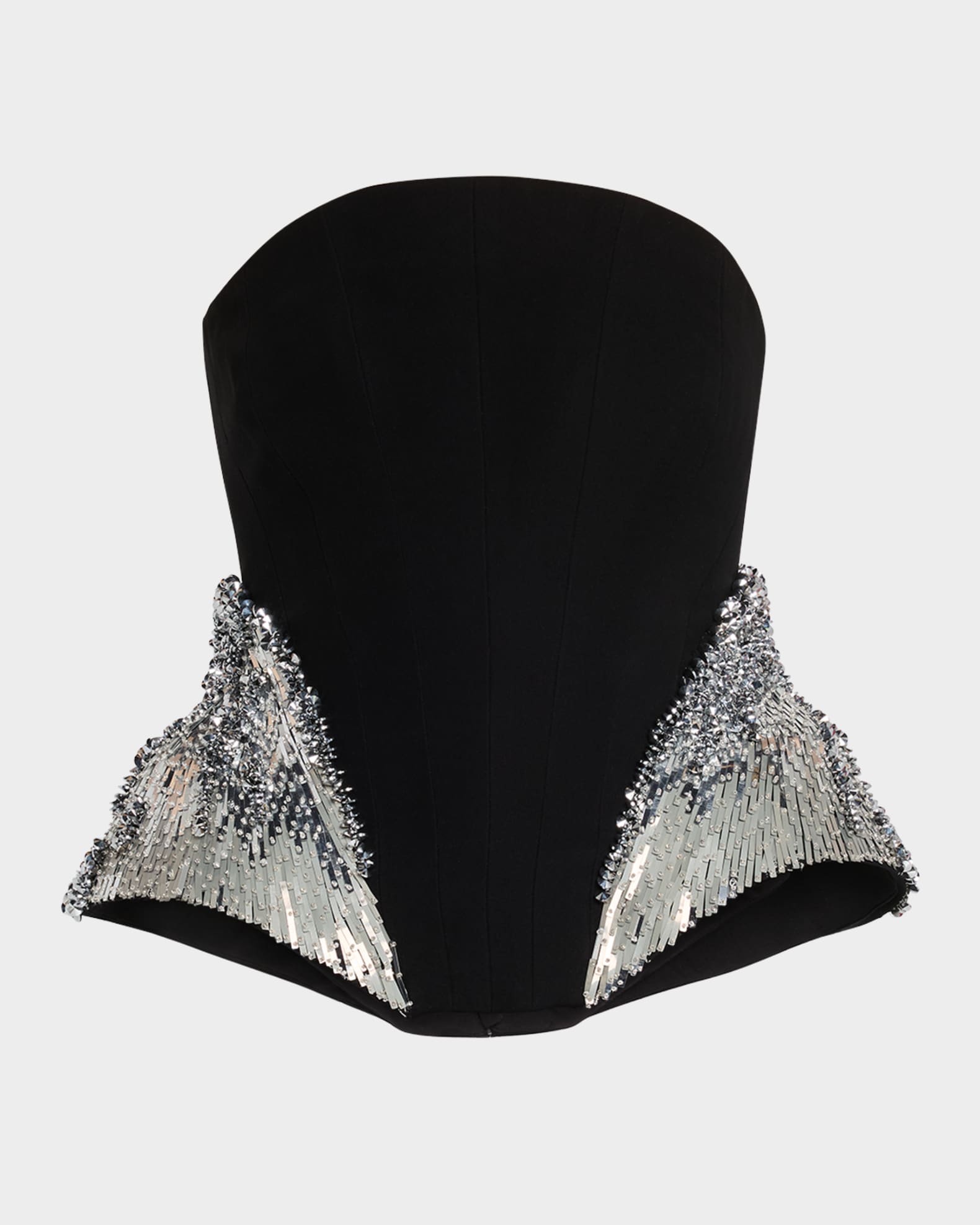 Sequined Strapless Corset Peplum Top 0