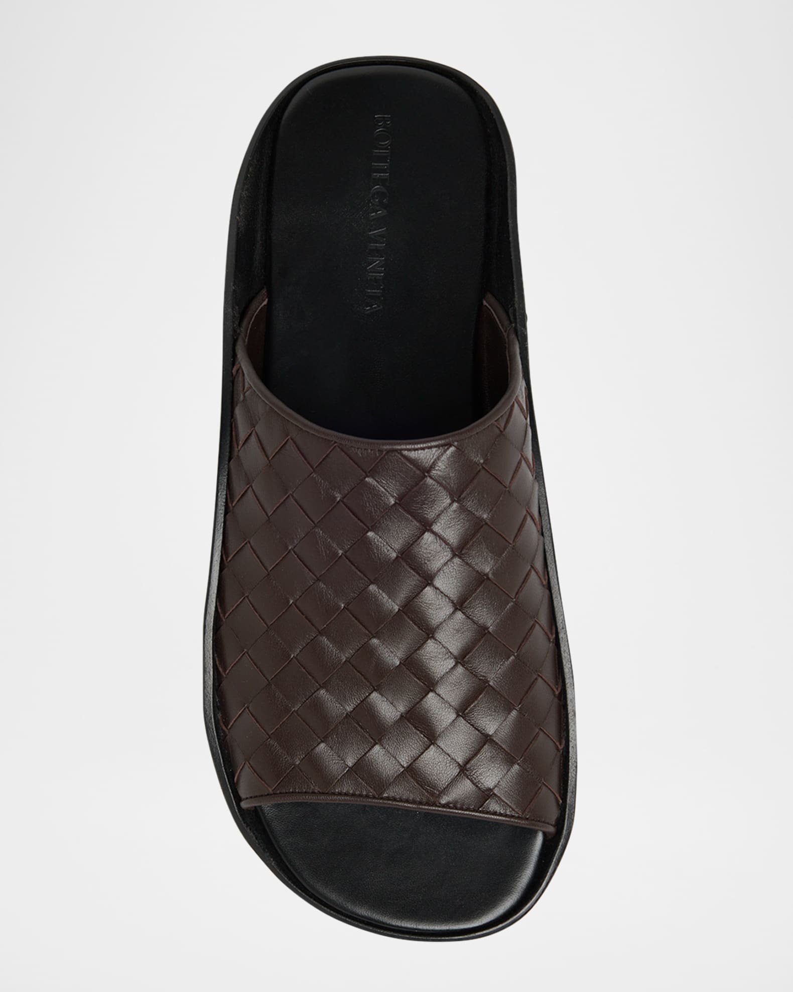 Bottega Veneta Men's Wave Intrecciato Leather Slide Sandals