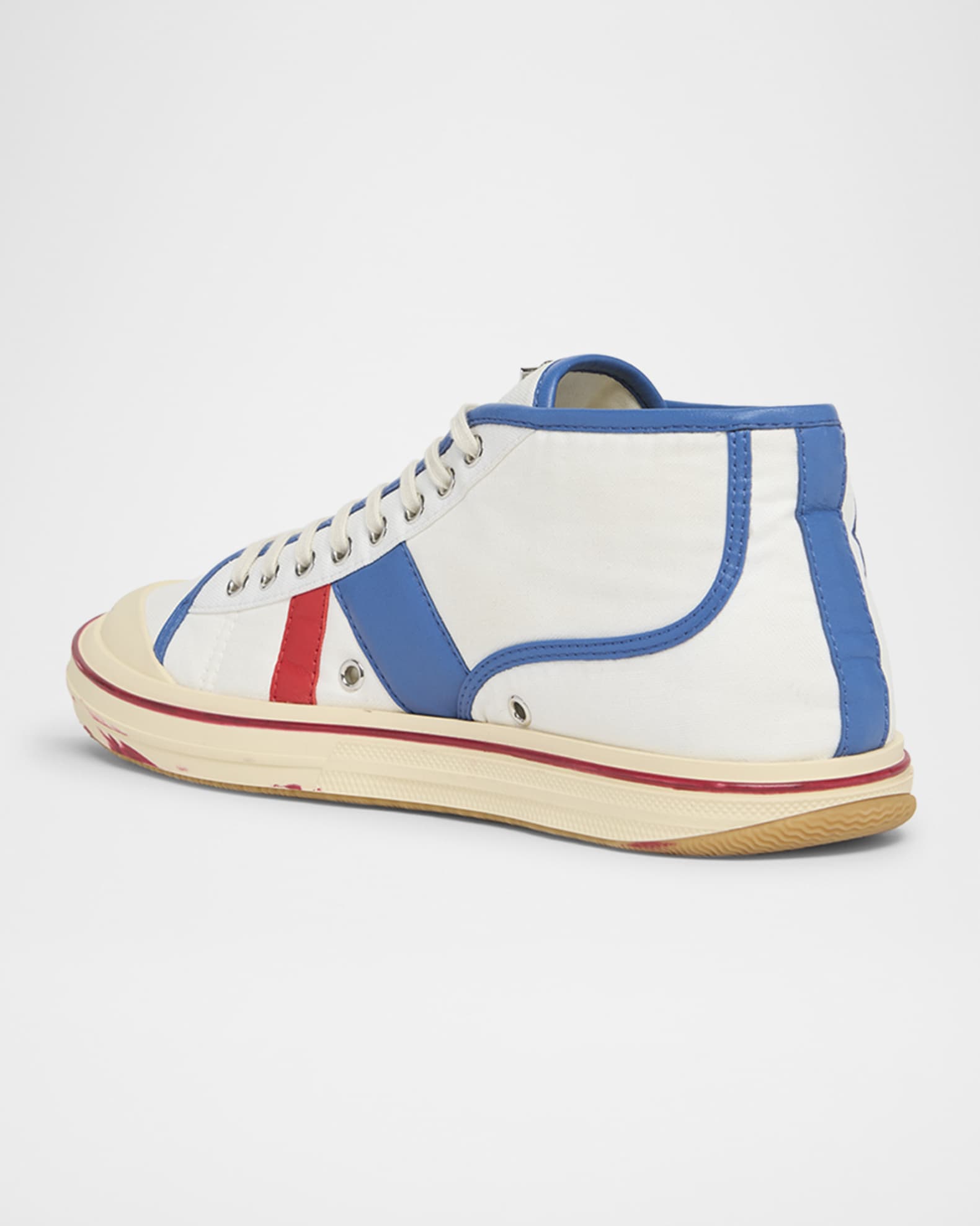 Bottega Veneta Men's Eliot Canvas Mid-Top Sneakers | Neiman