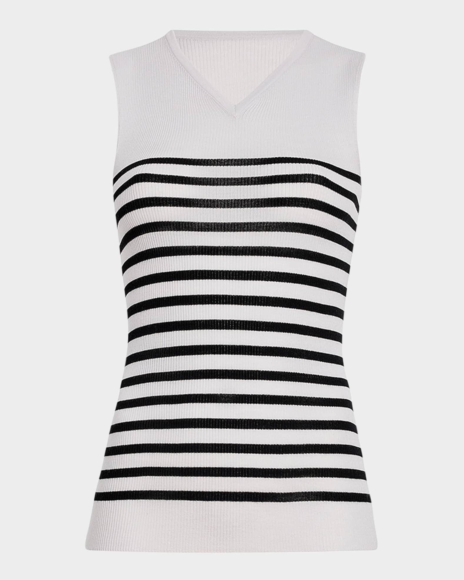 Renato V-Neck Striped Tank Top 0