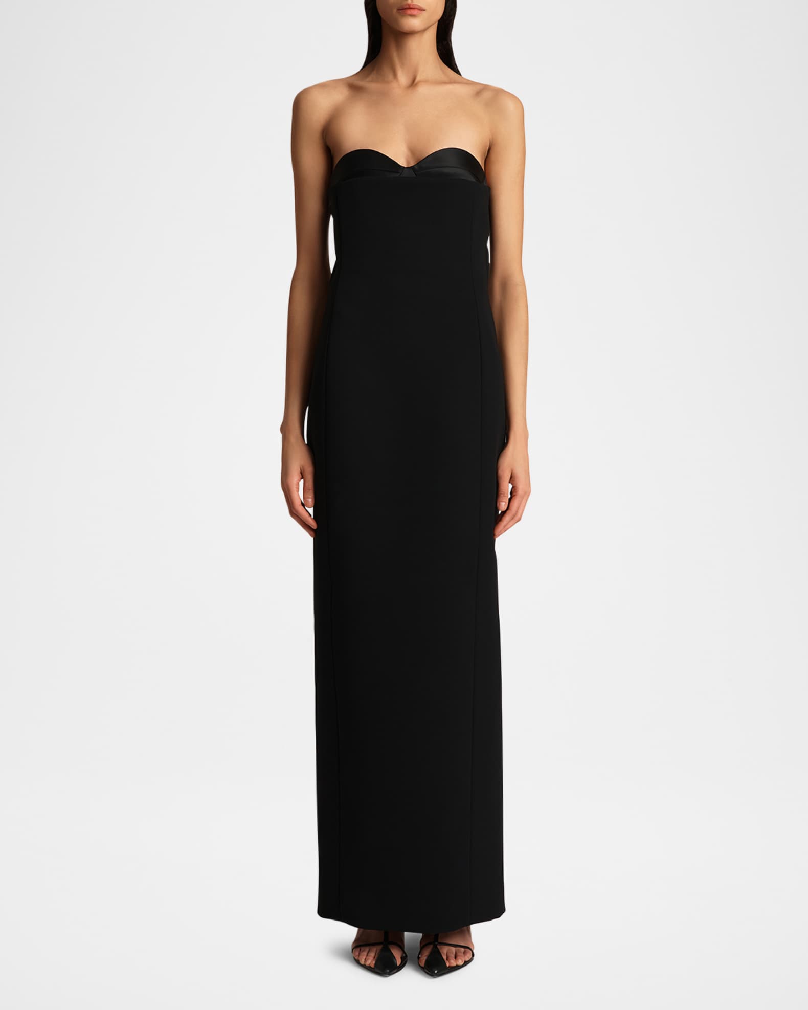 Yael Peeping Bustier Strapless Column Gown 1