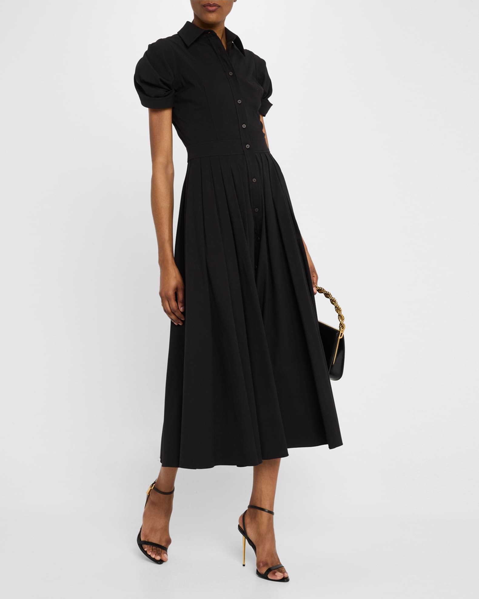 Gyles Puff-Sleeve Midi Dress 1