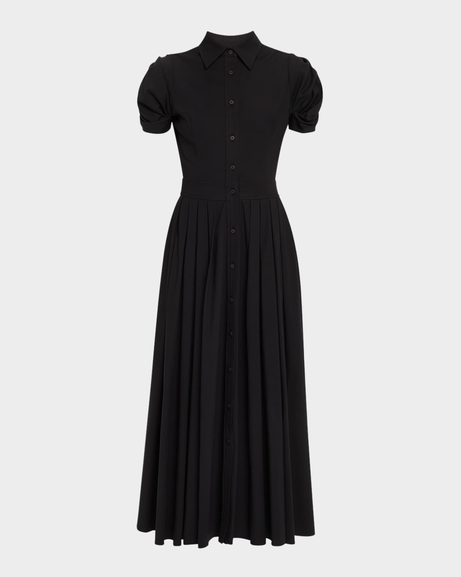 Gyles Puff-Sleeve Midi Dress 0