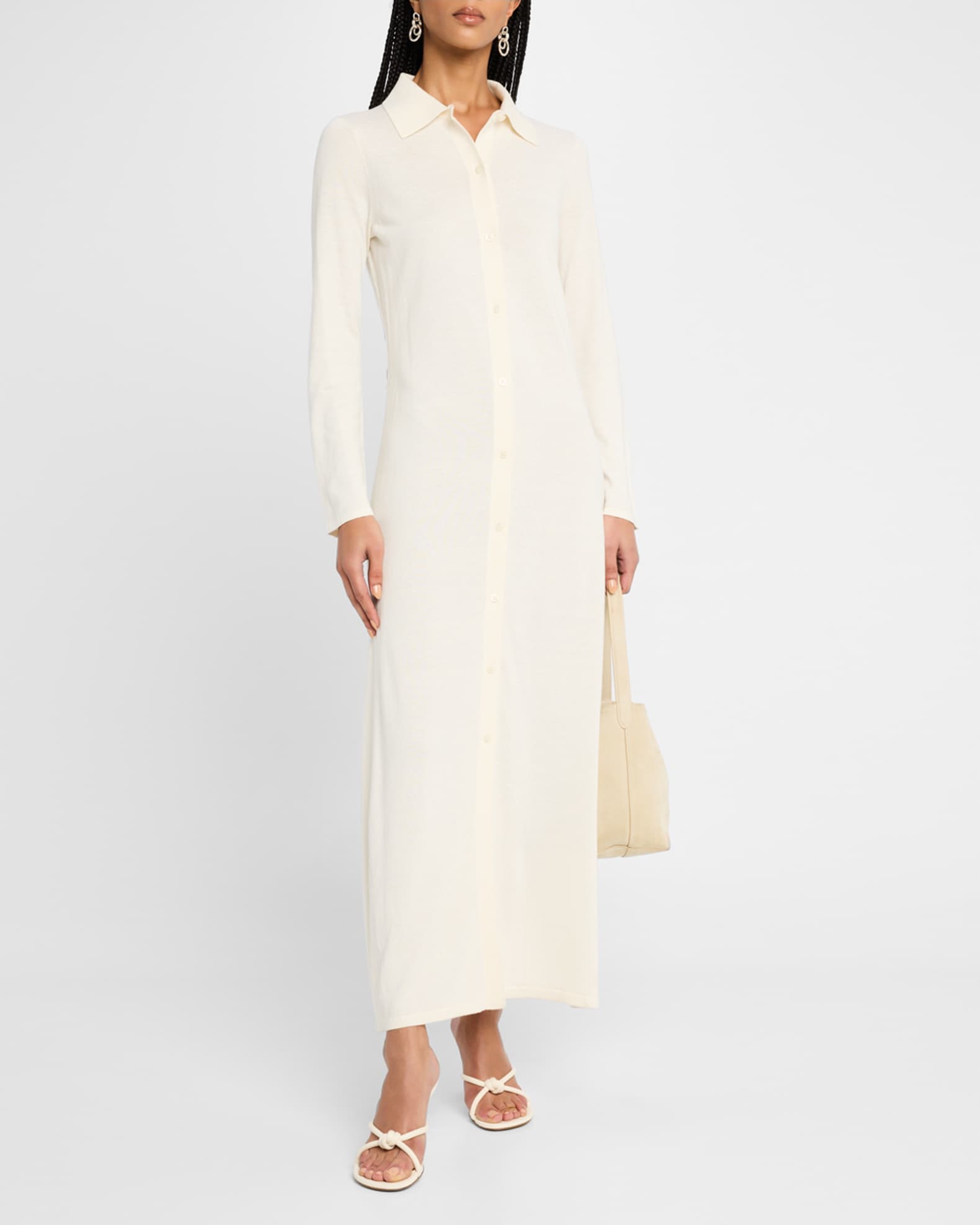 Showtime Silk-Linen Maxi Shirtdress 1
