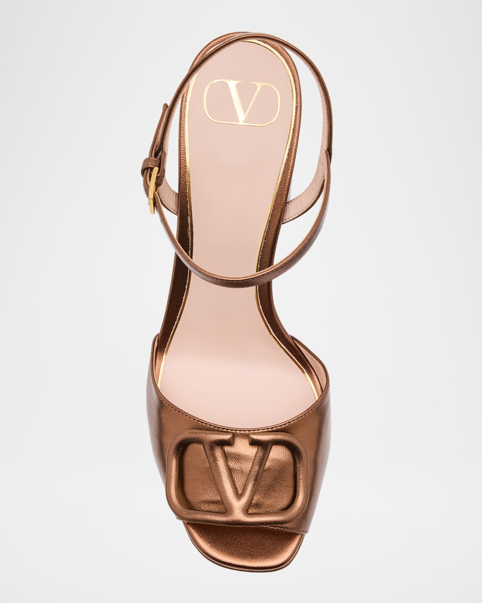 Valentino Garavani VLogo Signature Metallic Leather Platform
