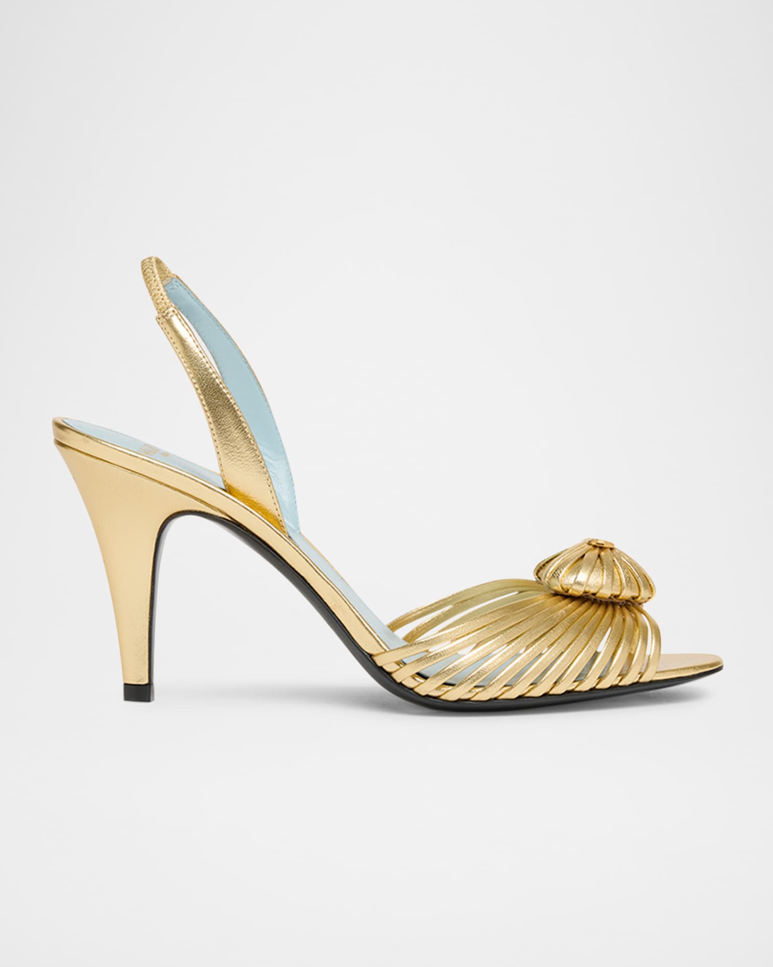 Royal Heart Logo Slingback Leather Sandals 0
