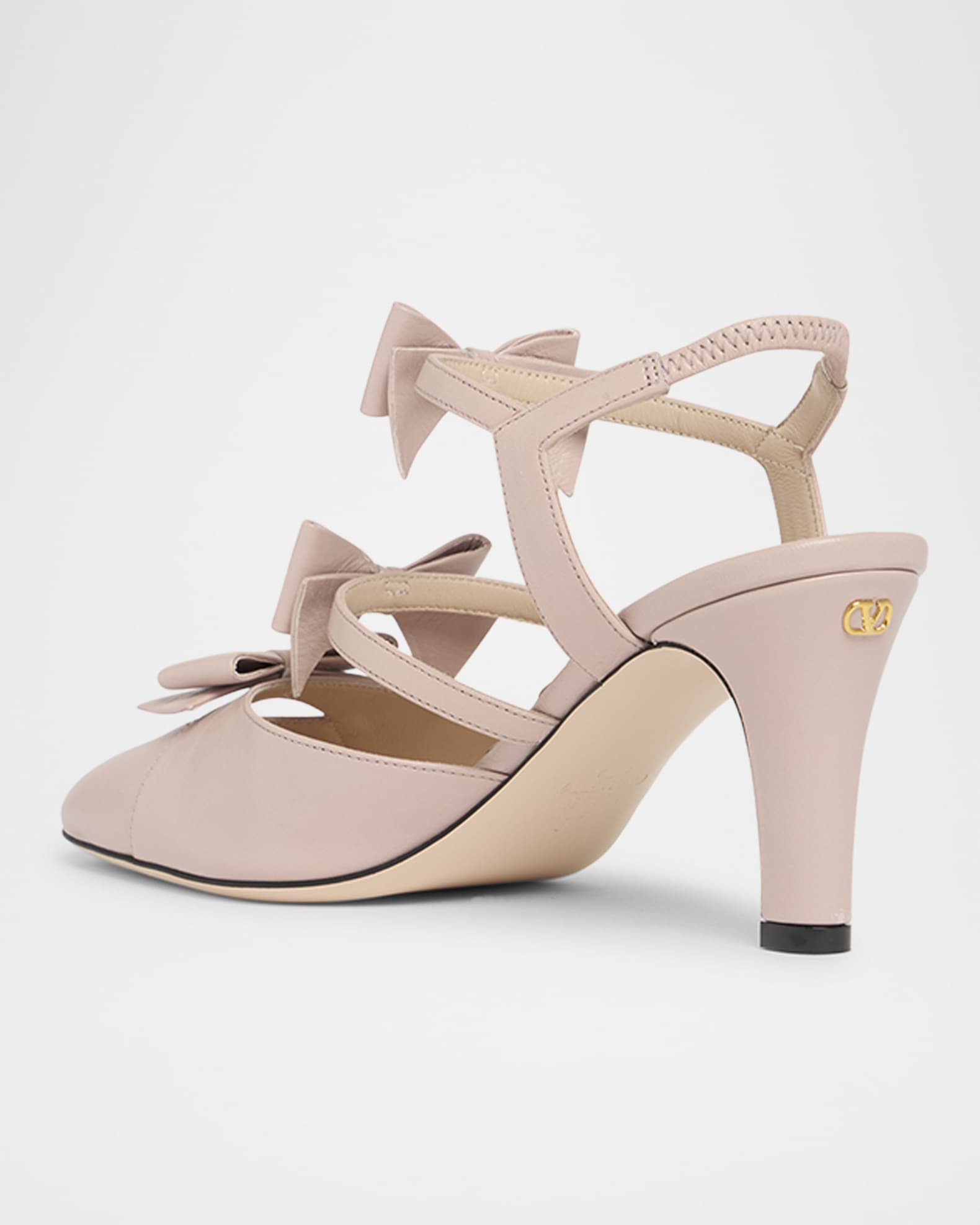 Valentino Garavani Bow VLOGO Strappy Leather Pumps | Neiman