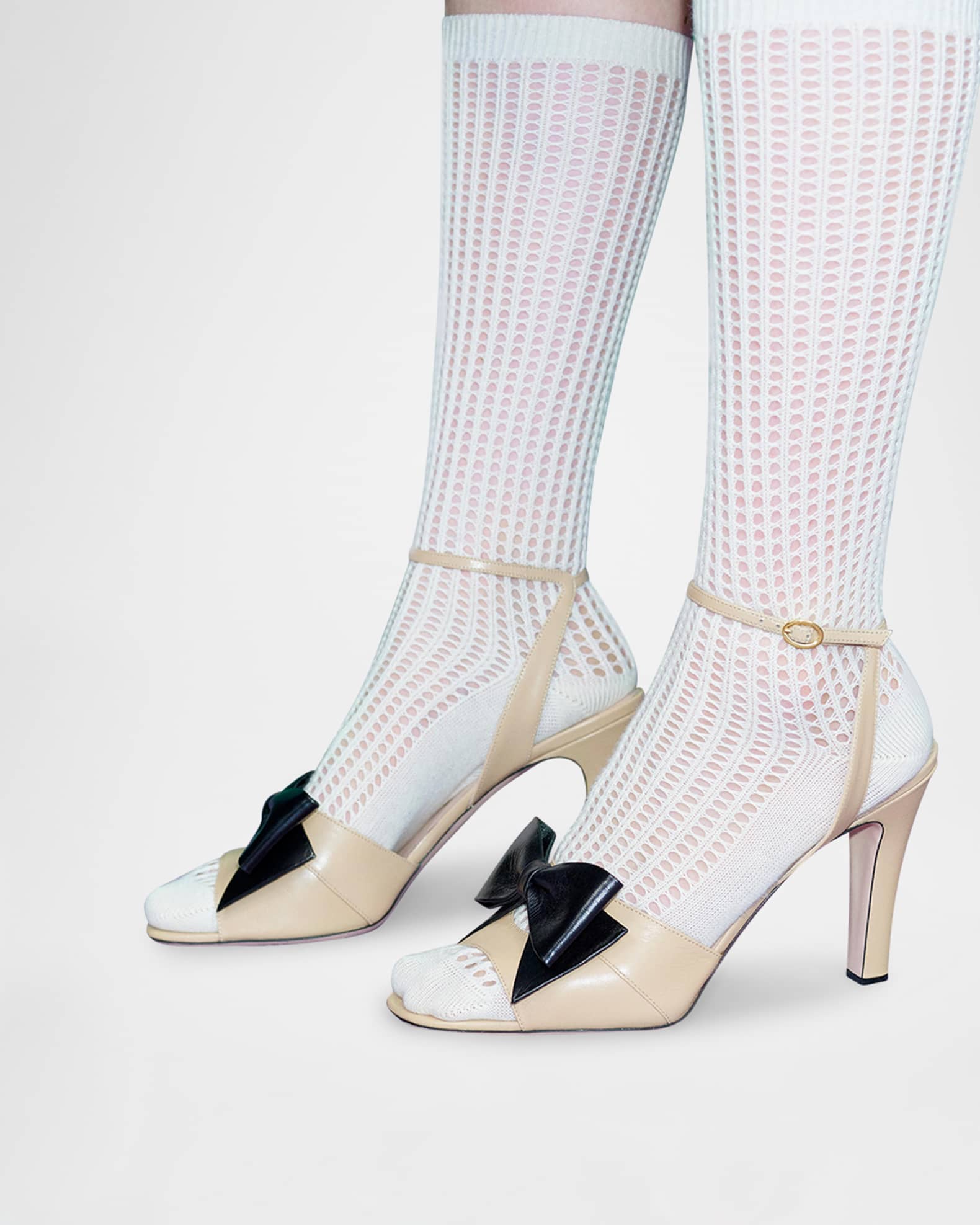 Bowow Leather Bow Ankle-Strap Sandals 1