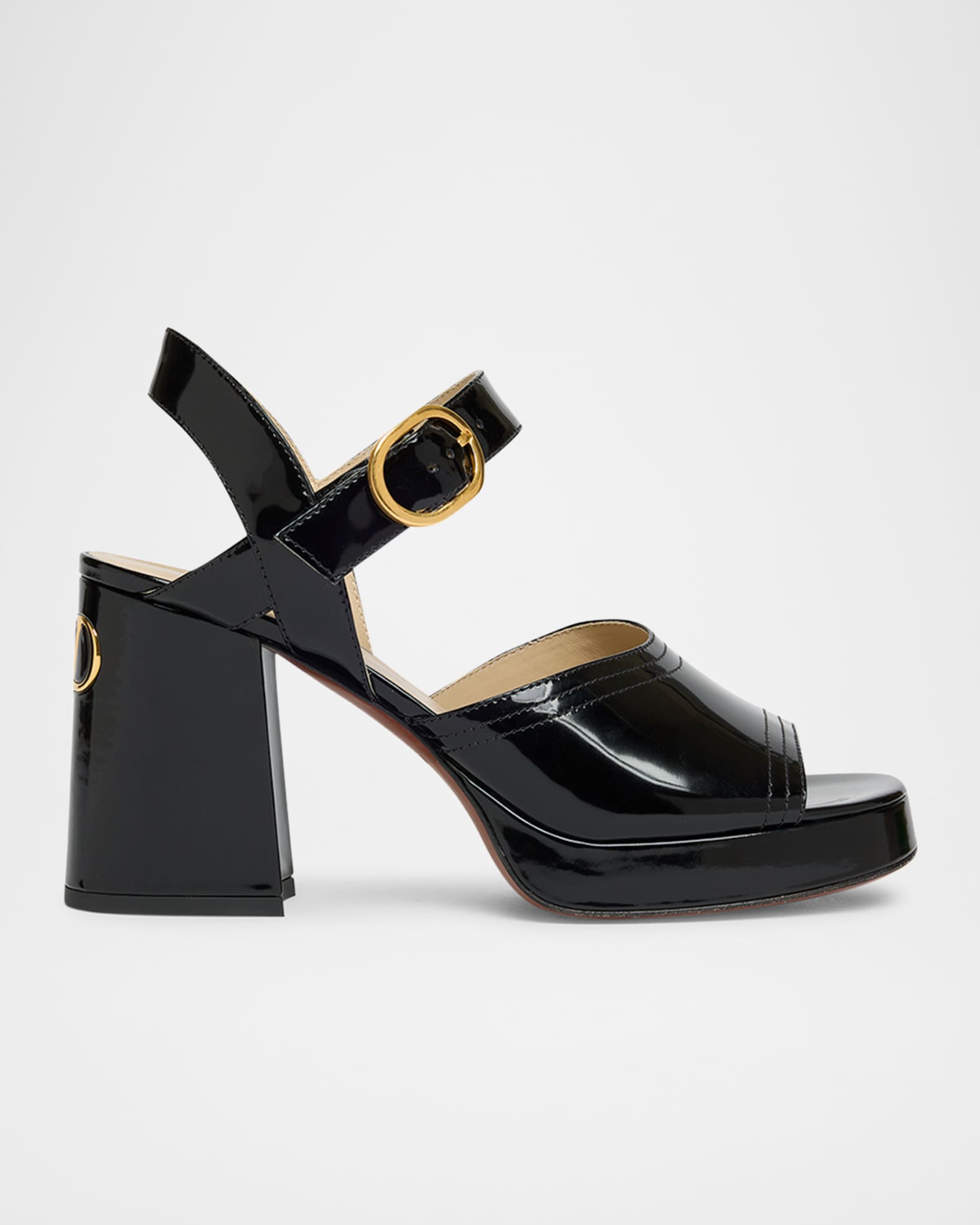 ◆VALENTINO◆Fawcetteパテントレザー プラットフォームサンダル Valentino Garavani Fawcette Platform Crust Leather 100MM