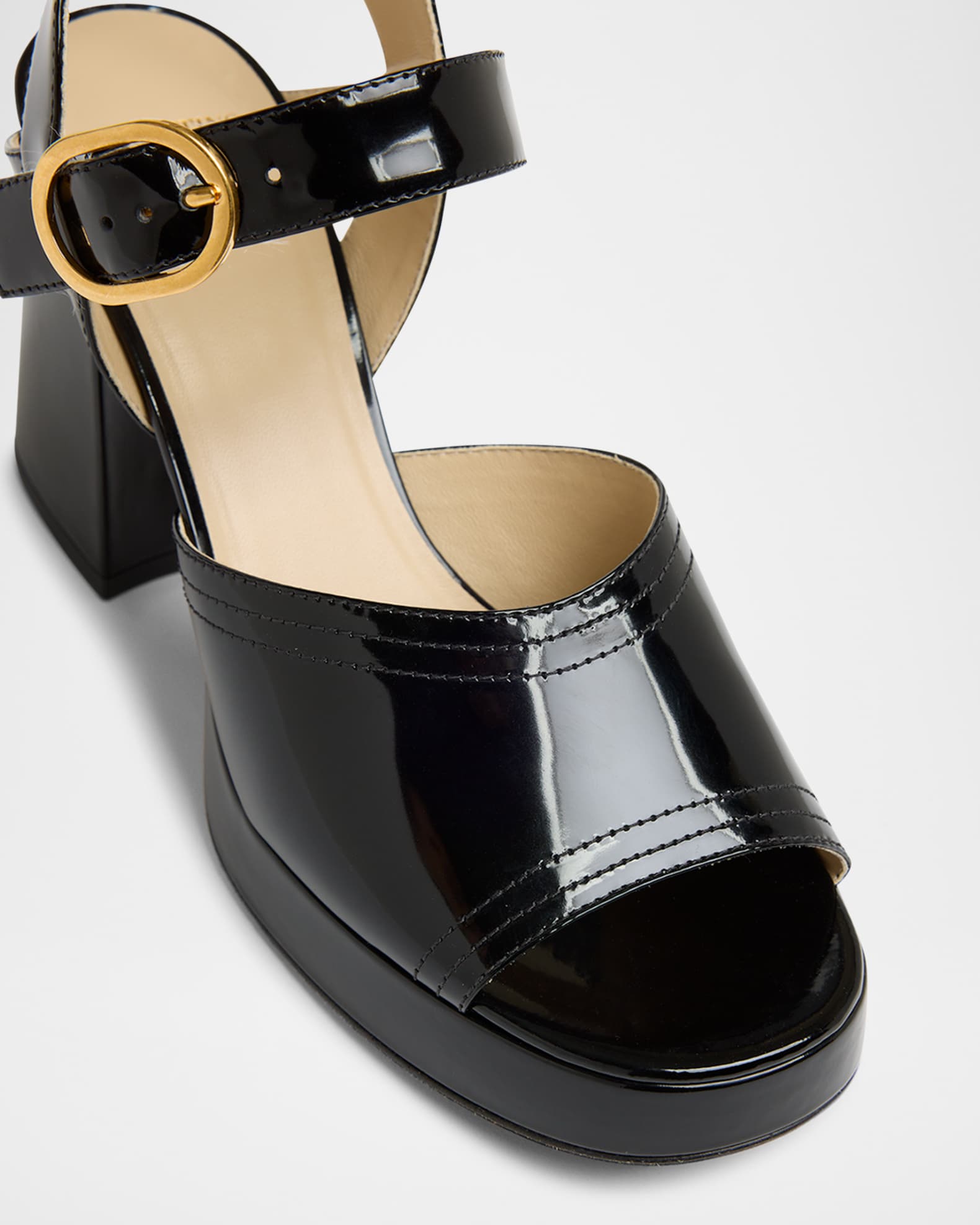 Valentino Garavani Fawcette VLogo Patent Leather Platform
