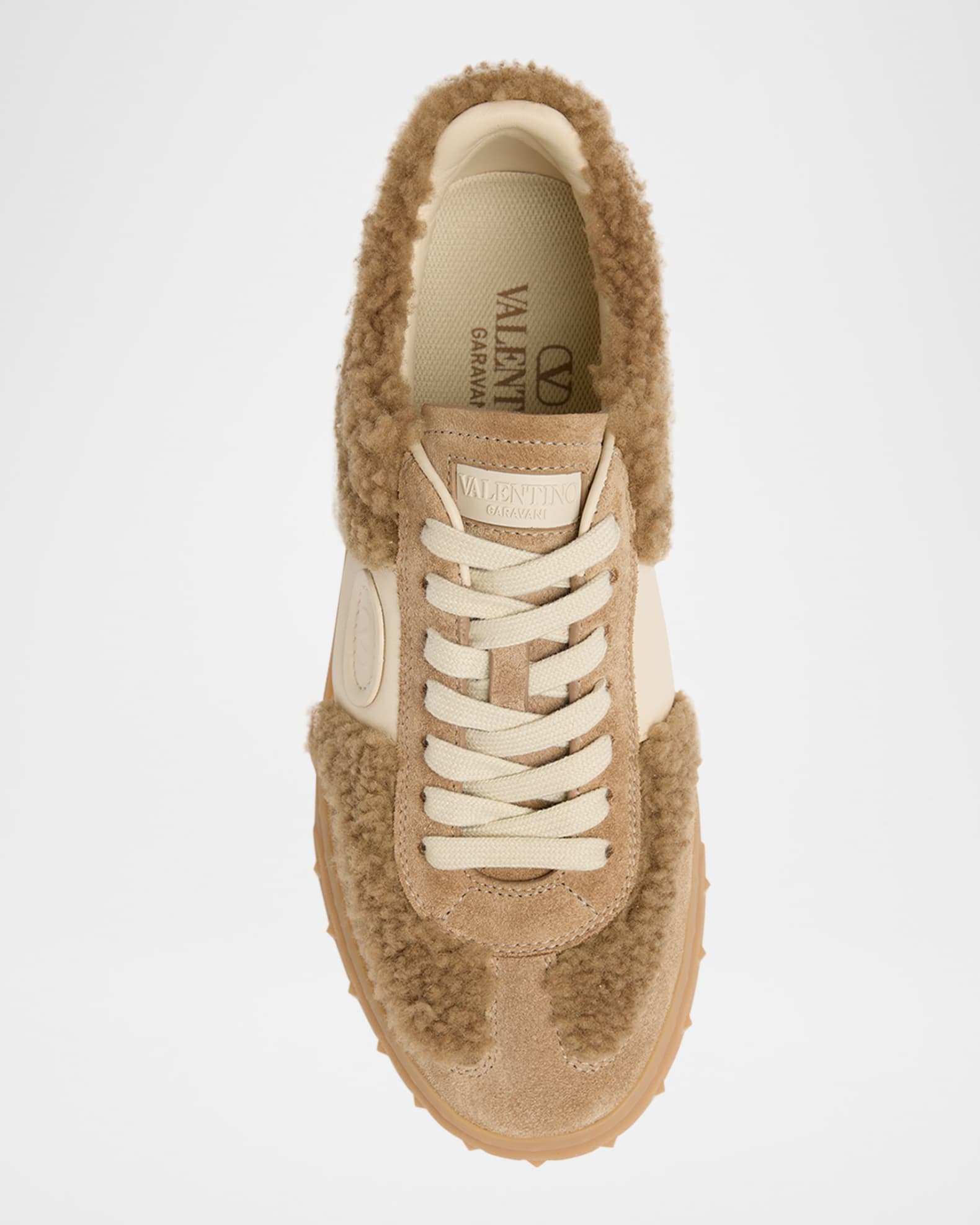 Upvillage Suede Shearling Low-Top Sneakers