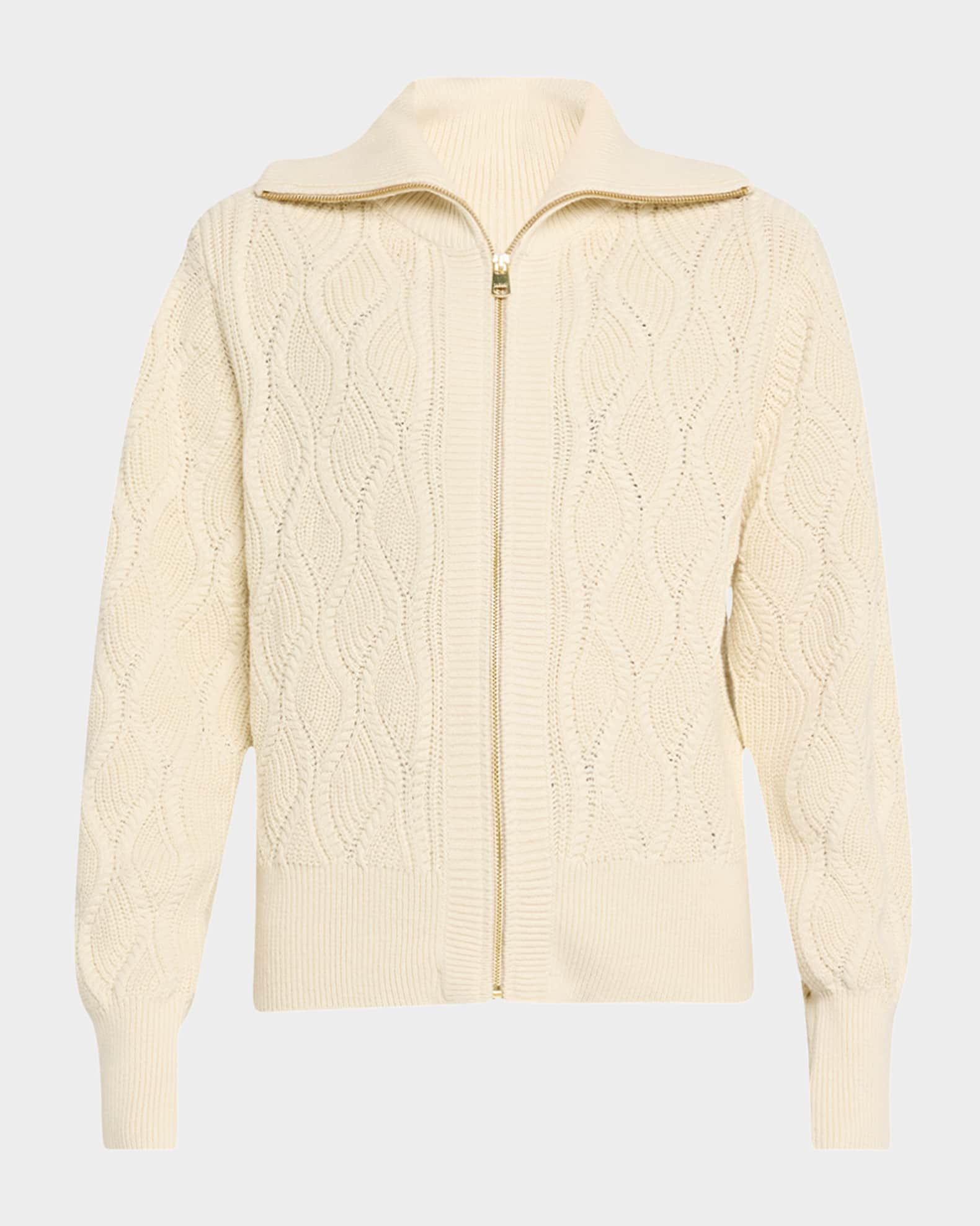 Lando Full-Zip Swirly Cable Knit Jacket 0