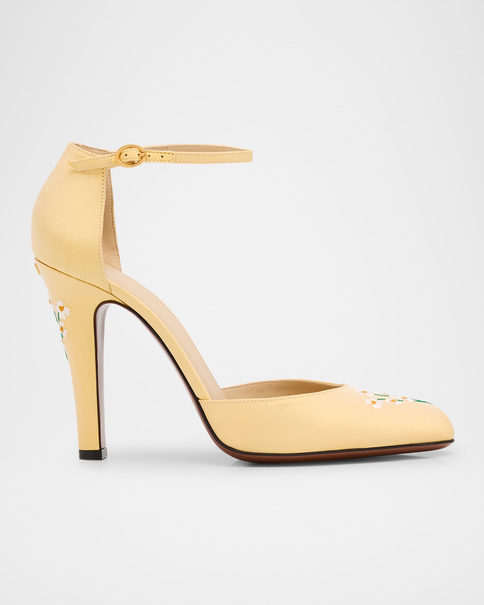 Valentino Garavani Hi Dolly Daisy Embroidered Satin Pumps
