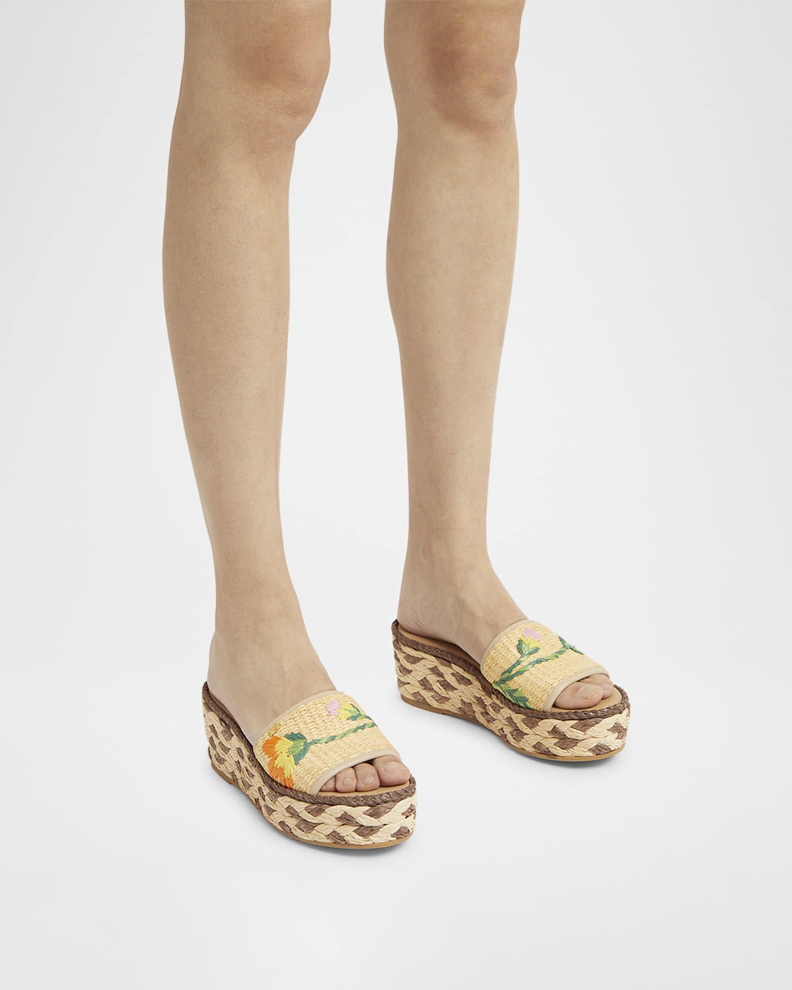 Valentino Garavani Bribri Floral Flatform Espadrille Sandals