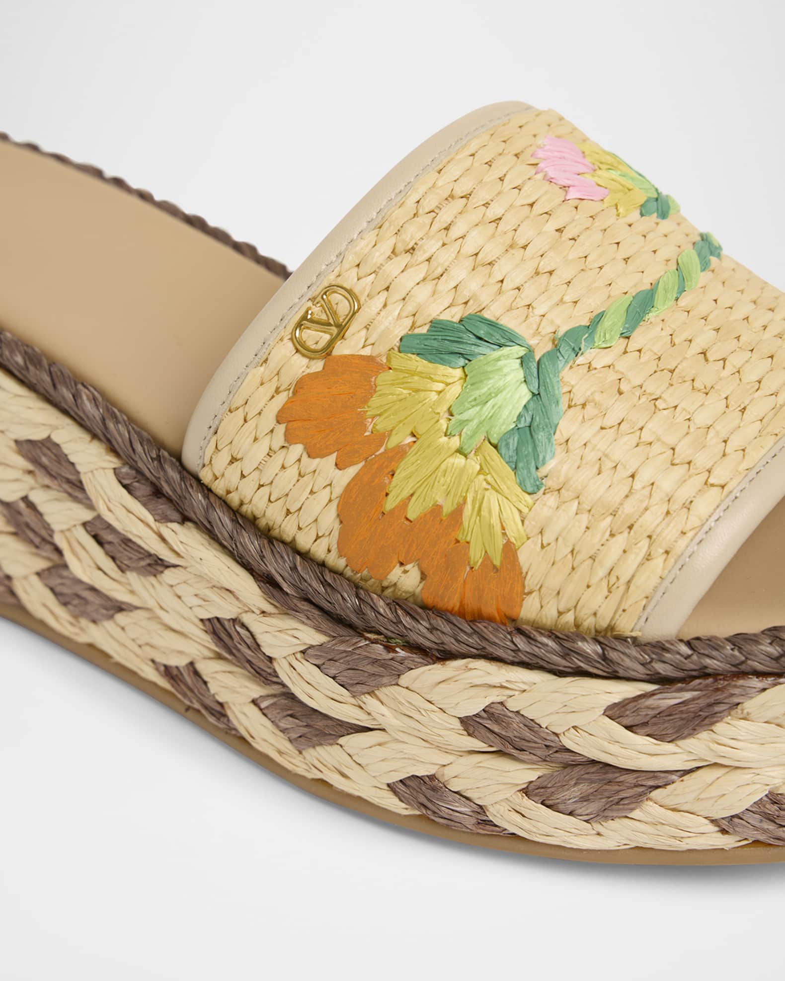 Valentino Garavani Bribri Floral Flatform Espadrille Sandals
