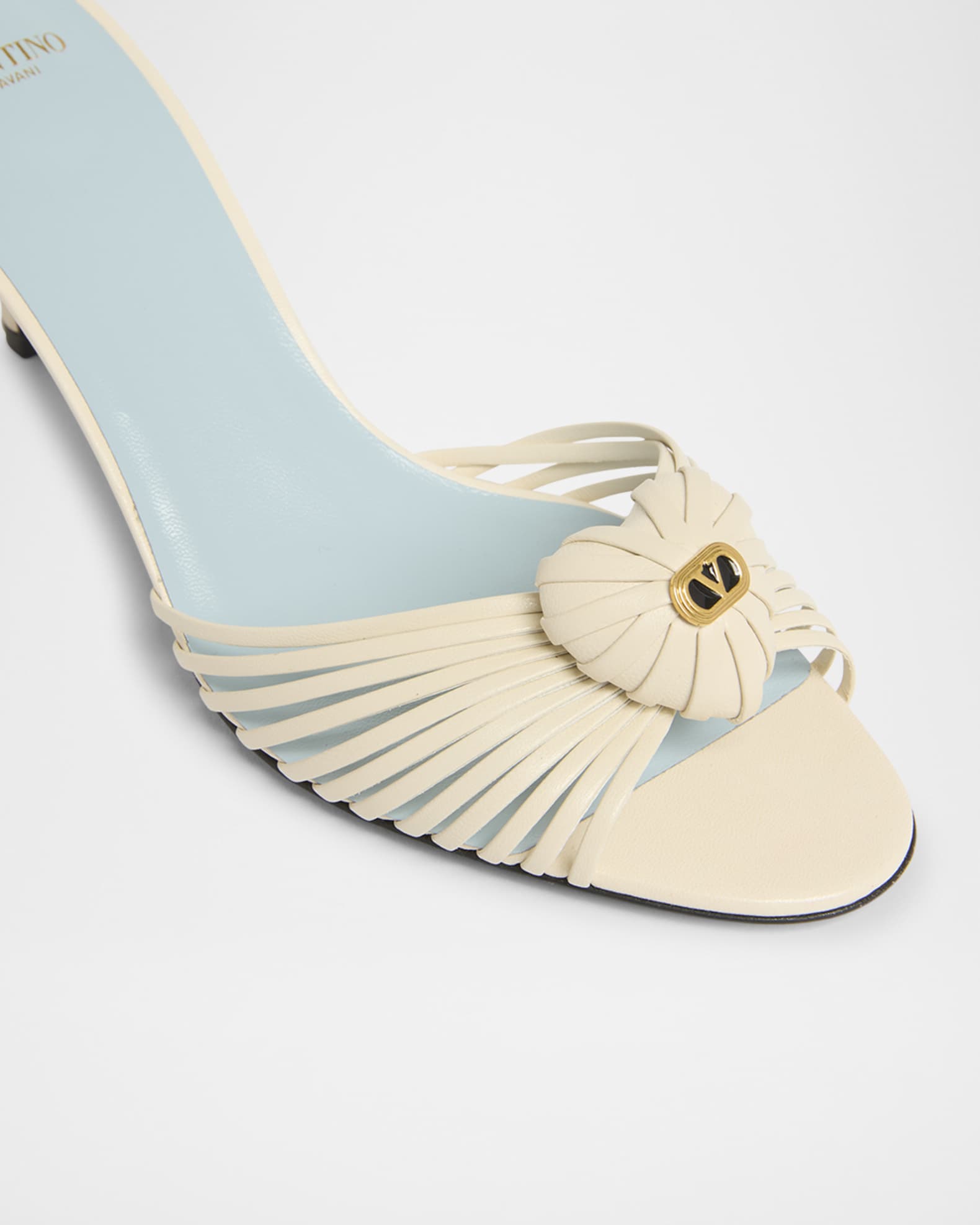 Valentino Garavani Royal Heart VLogo Leather Sandals | Neiman Marcus