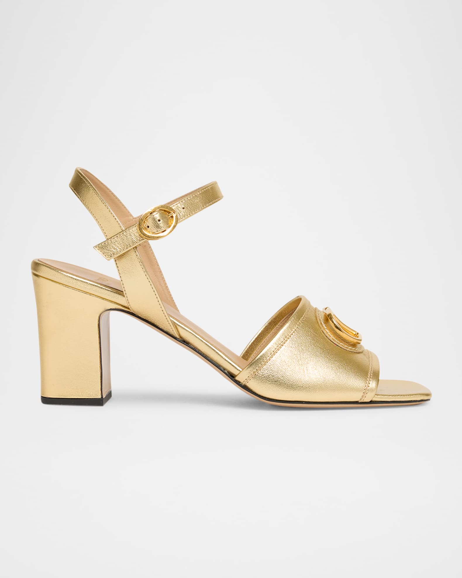 Valentino Garavani VLogo Signature Metallic Leather Sandals