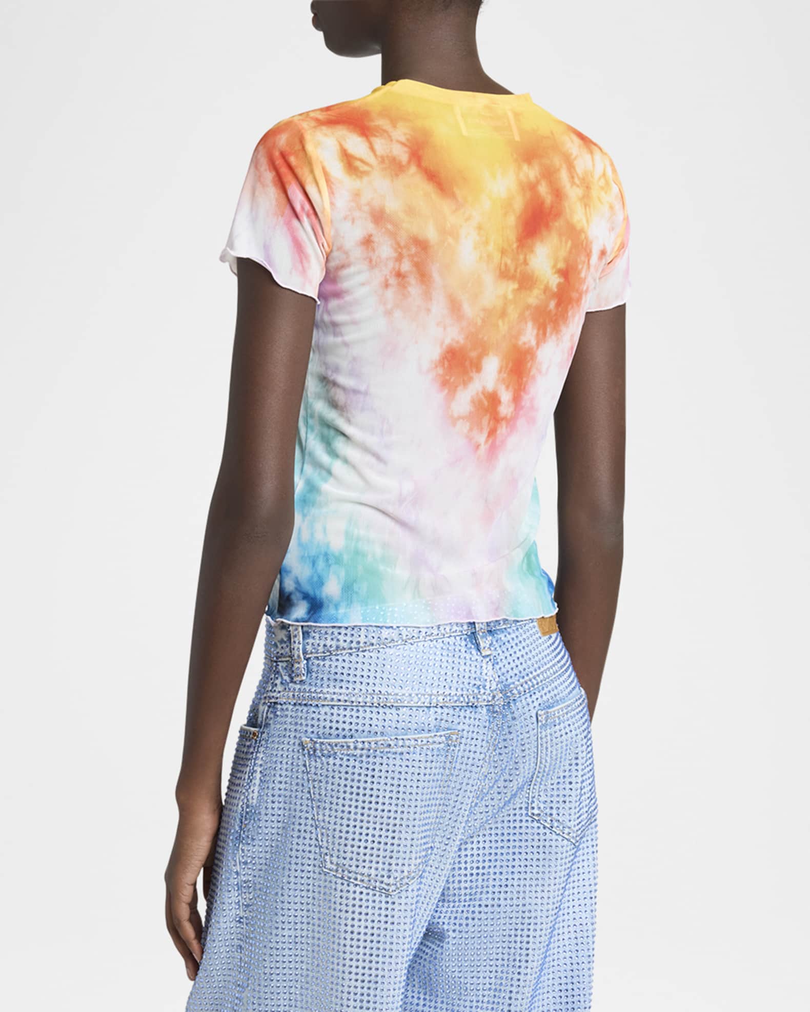 Tシャツ・カットソー CASABLANCA WOMEN Lettuce Ham Printed Mesh T-Shirt Multi CASABLANCA WOMEN Lettuce Ham Printed Mesh T-Shirt Multi