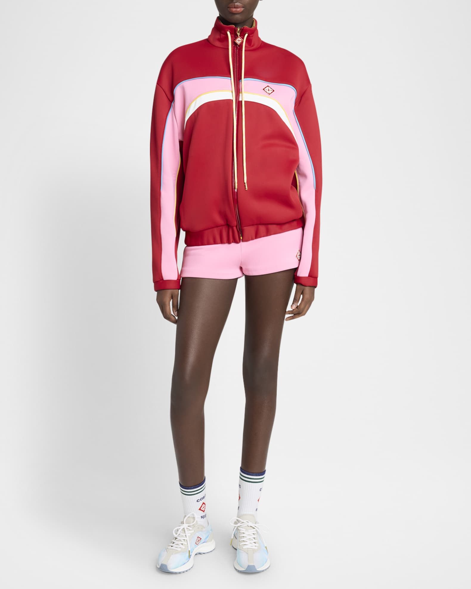 Colorblock Drawstring Mini Shorts 1