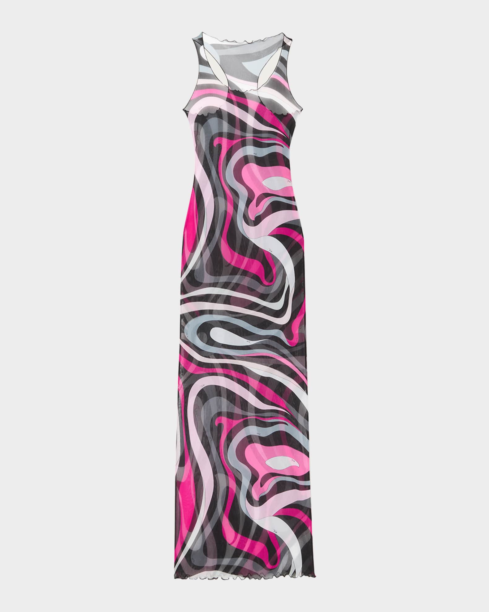 Emilio Pucci Marmo-Print Mesh Sleeveless Maxi Dress | Neiman Emilio Pucci Marmo-Print Mesh Sleeveless Maxi Dress | Neiman