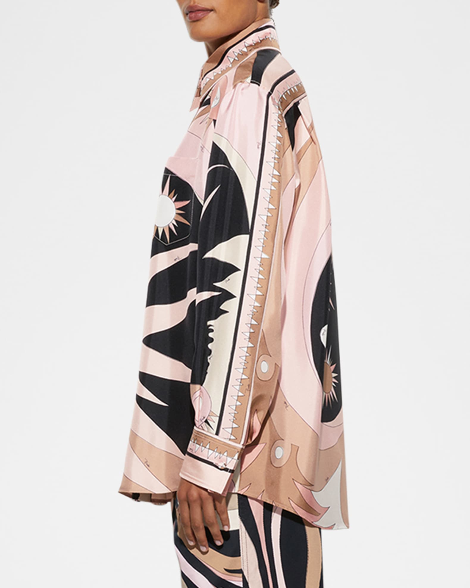 【クーポン対象外】 Emilio Pucci Marcus Neiman | Shirt Oversized Silk Print Stella トップス