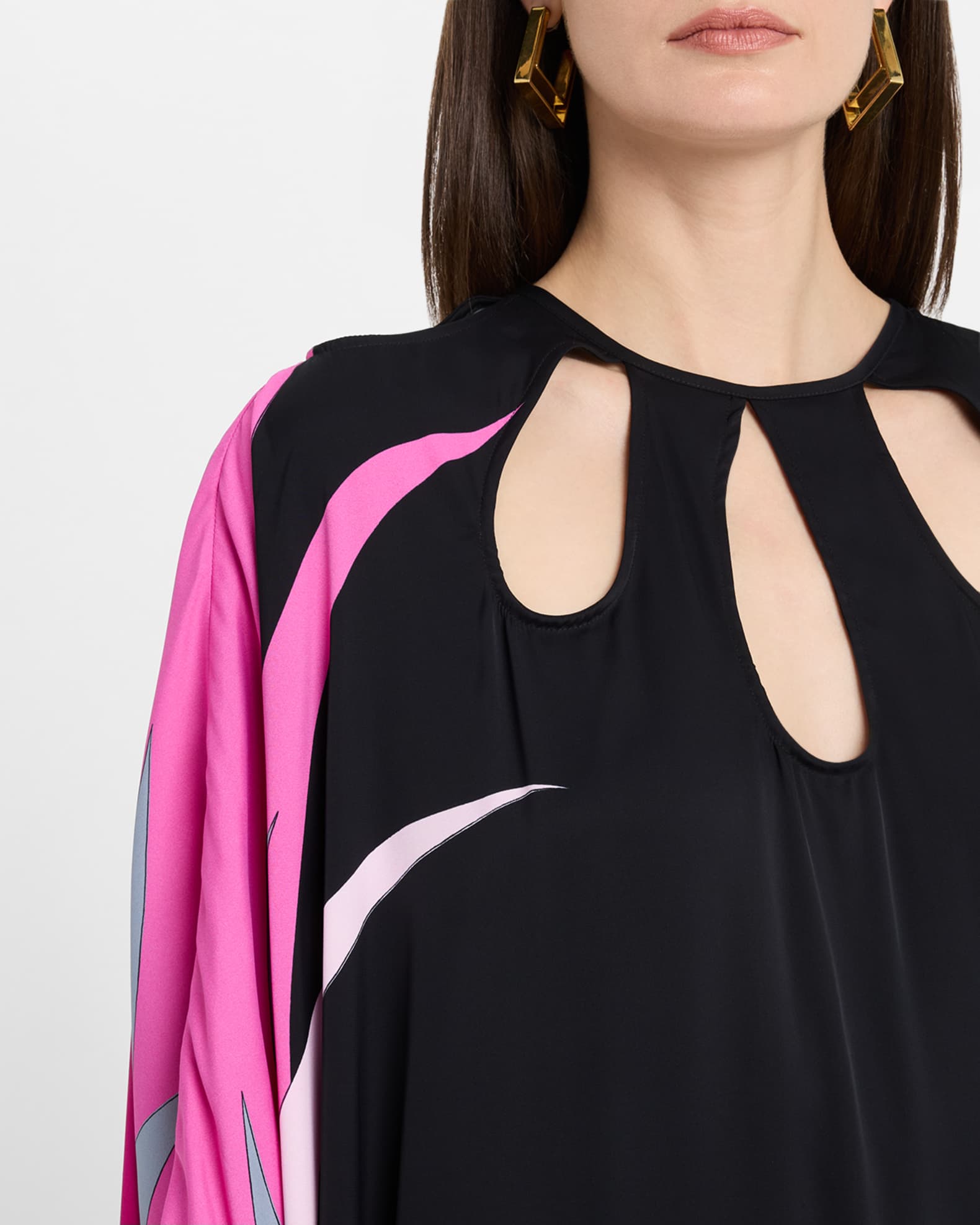 Emilio Pucci Stella-Print Cutout Silk Maxi Kaftan | Neiman Emilio Pucci Stella-Print Cutout Silk Maxi Kaftan | Neiman