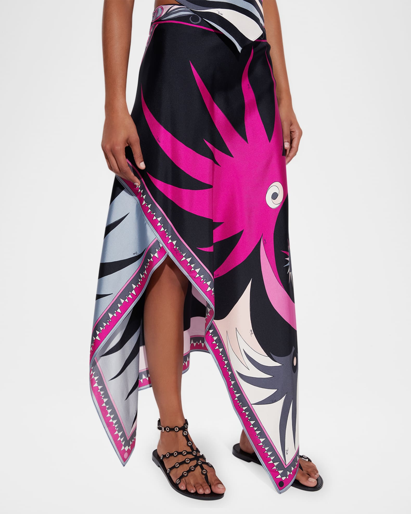 Pucci Stella-Print Asymmetric Maxi Skirt | Neiman Marcus