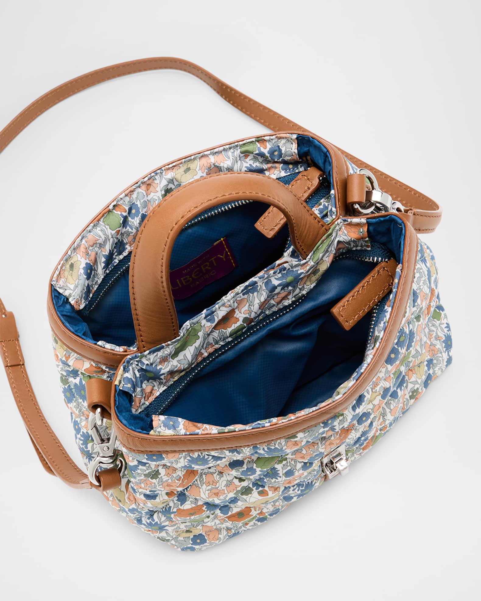 MZ WALLACE Astor Mini Floral-Print Quilted Top-Handle Bag | Neiman