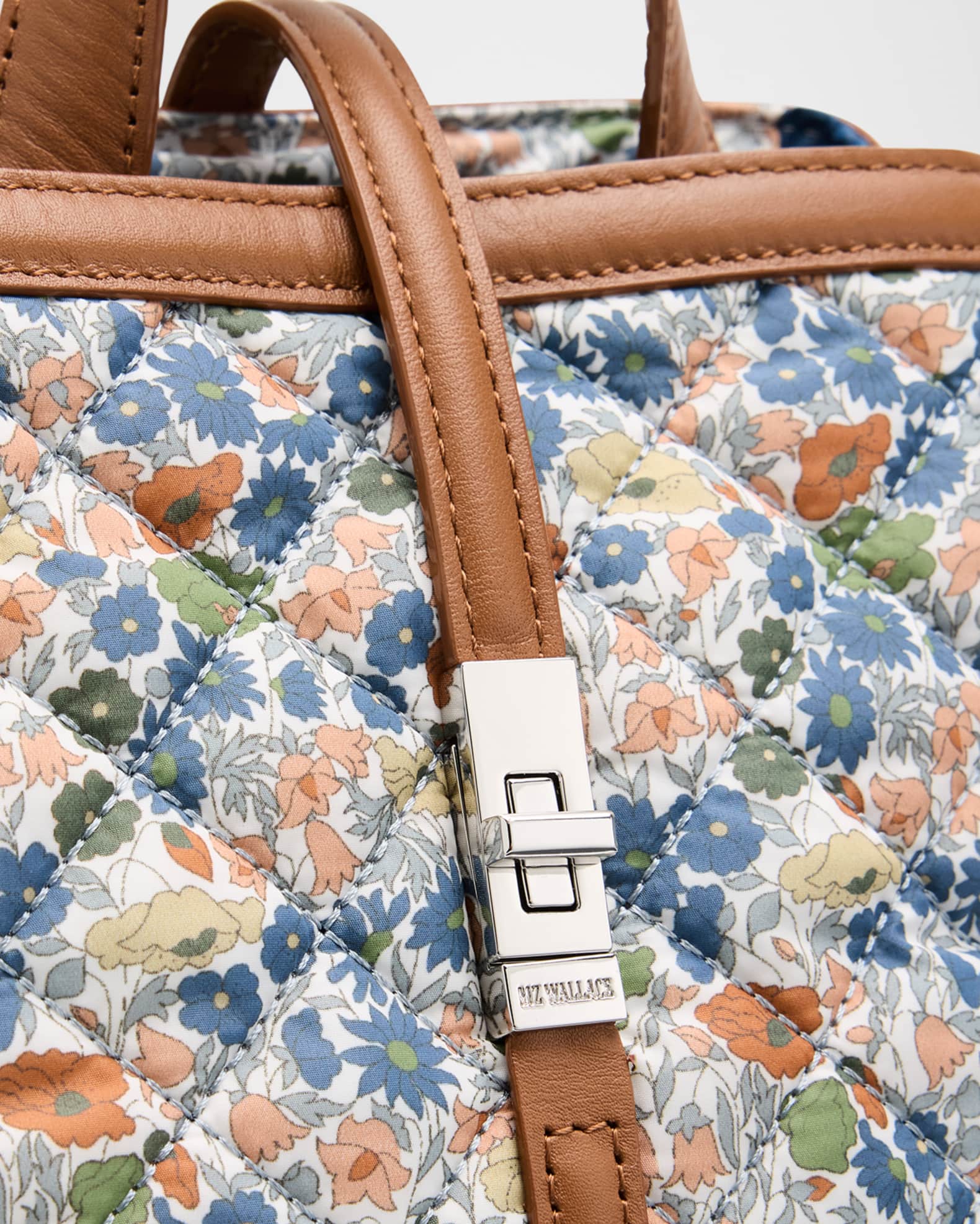 MZ WALLACE Astor Mini Floral-Print Quilted Top-Handle Bag | Neiman