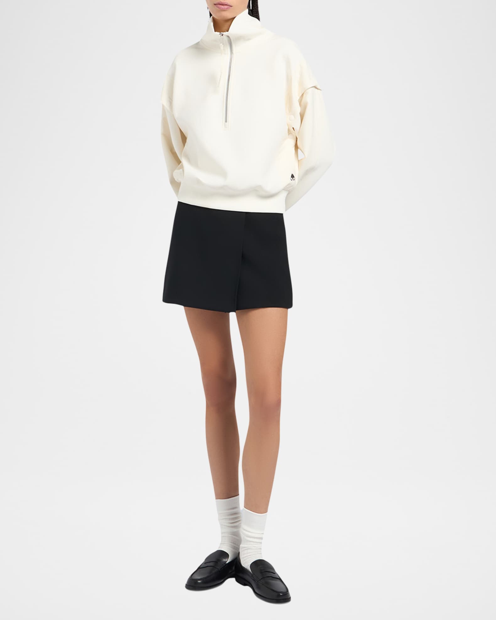 Mixed-Media Half-Zip Sweatshirt 1