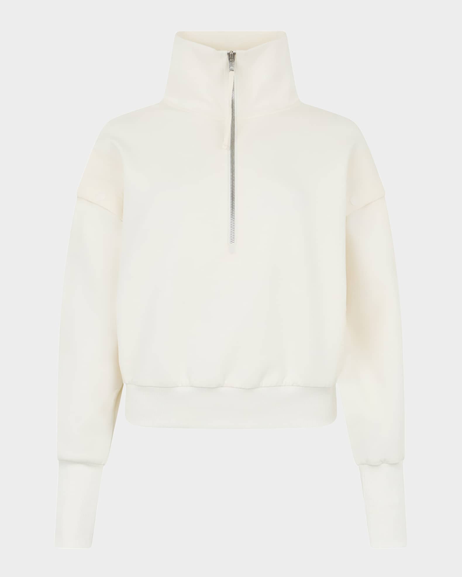 Mixed-Media Half-Zip Sweatshirt 0