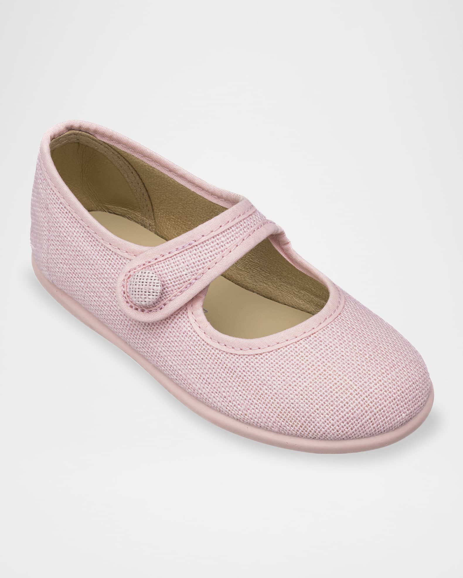 Girl's Linen Mary Jane Flats, Baby/Toddler/Kids 0