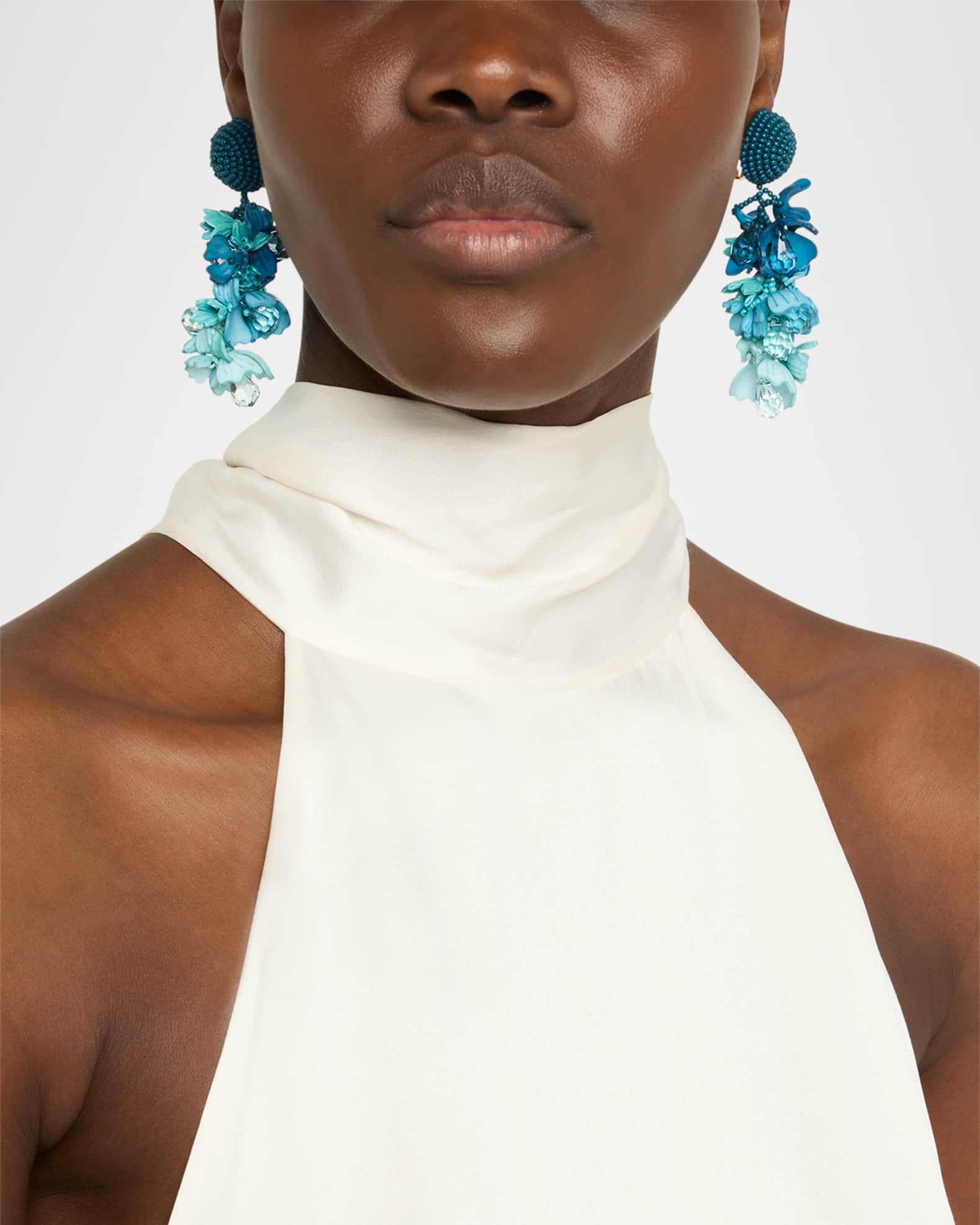 Plexy and Raffia Flowers Earrings 1