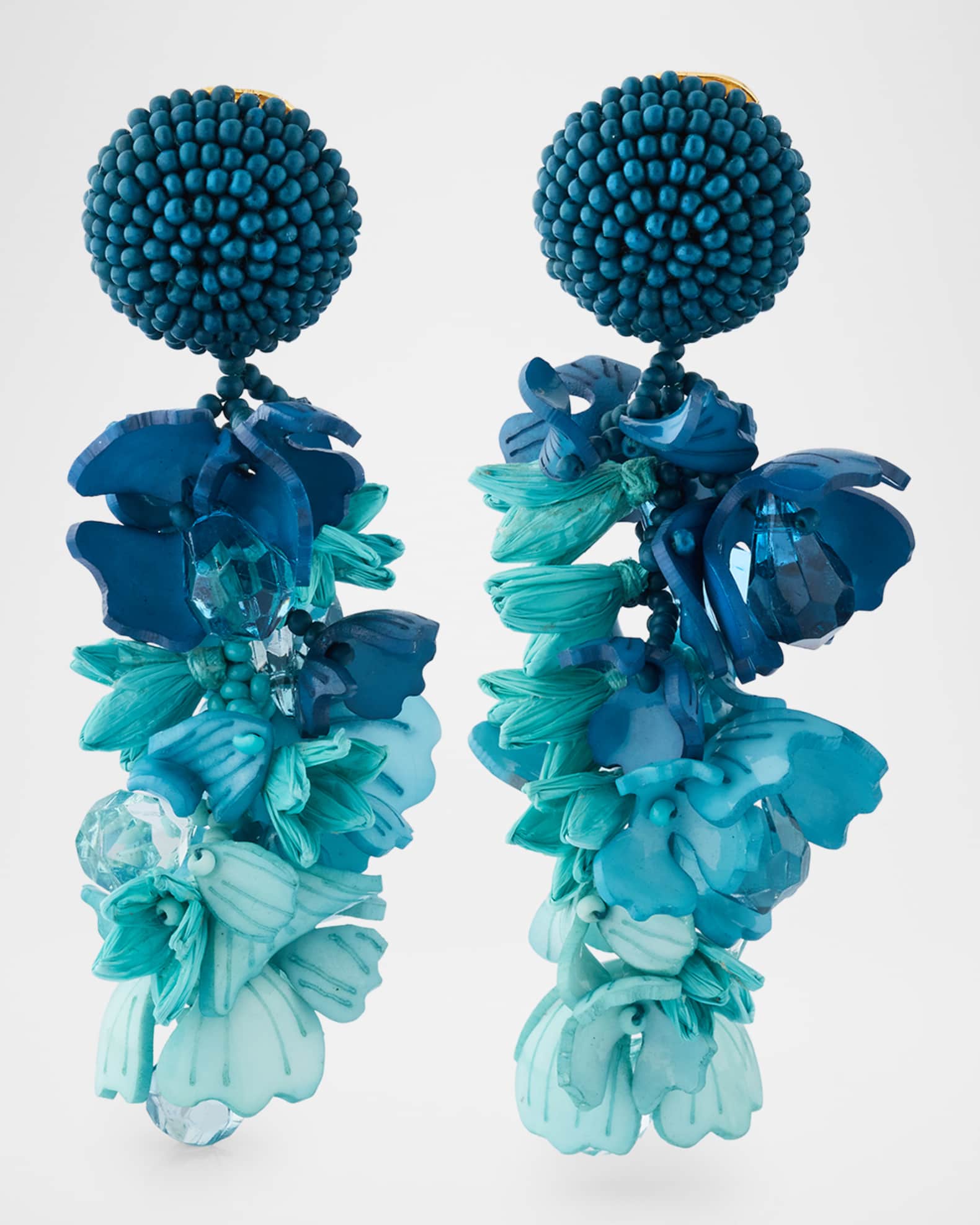 Plexy and Raffia Flowers Earrings 0