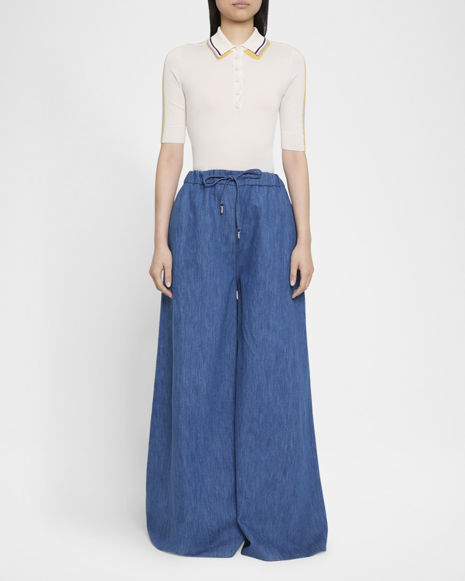 Gelos Linen Wide-Leg Pull-On Pants 1